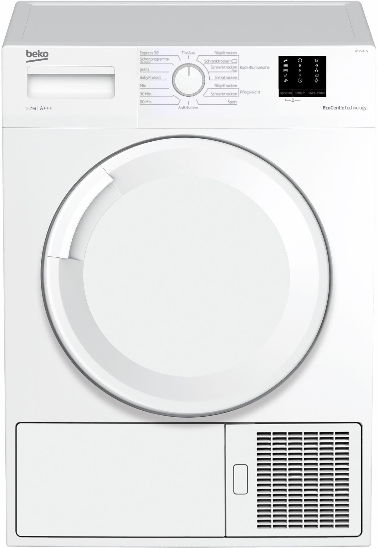 BEKO Wärmepumpentrockner »DS7511PA«, 7 kg, Knitterschutz, Startzeitvorwahl, EcoGentle