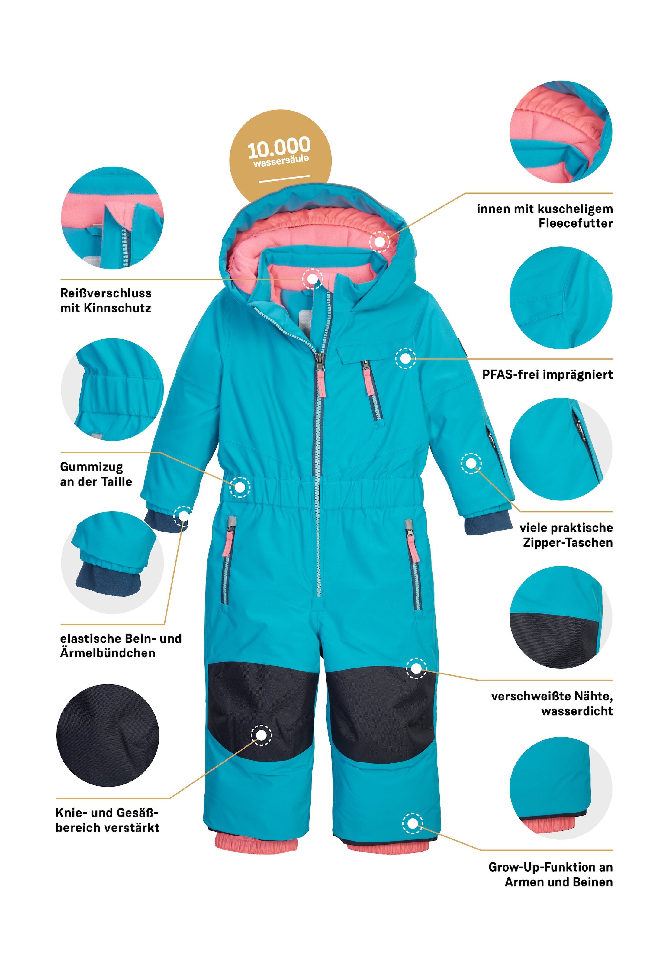 first instinct by killtec Overall »FISW 46 MNS ONPC« Wind- u wasserdichter Schneeanzug mit verlängerbaren Armen und Beinen