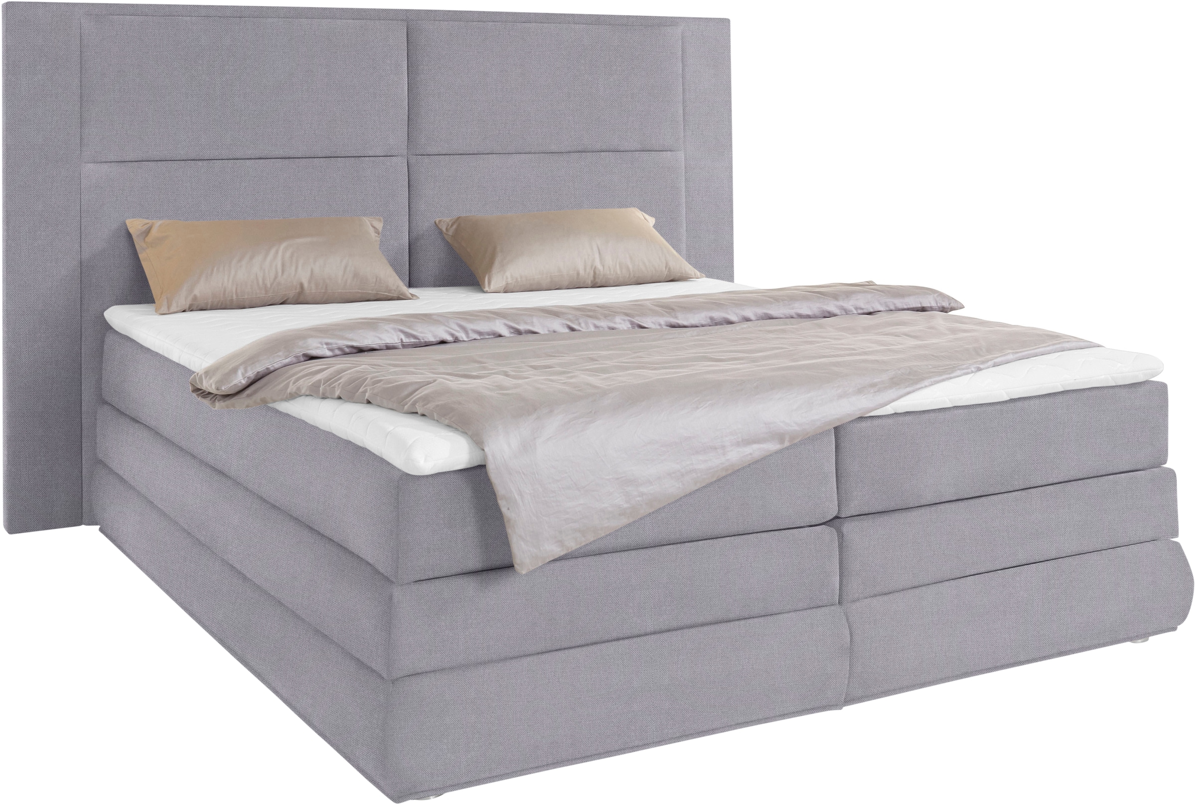 COLLECTION AB Boxspringbett »Copenhagen«, inklusive Bettkasten, Topper, wahlweise mit LED-Beleuchtung