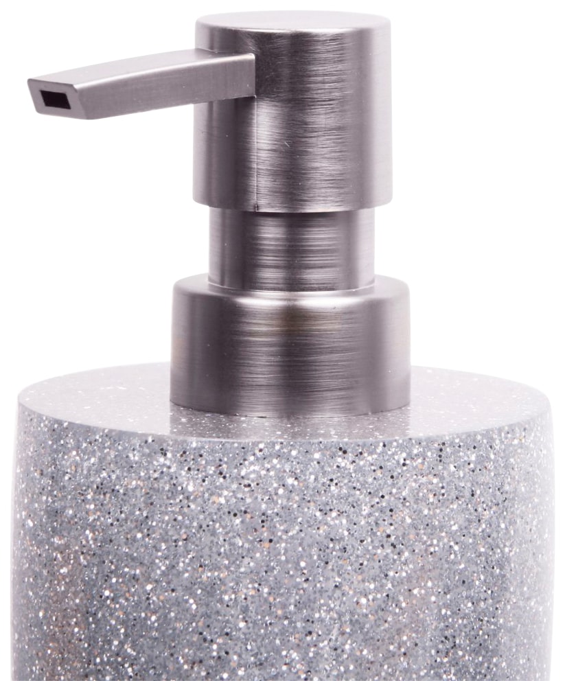 Sanilo Badaccessoire-Set »Glitzer Silber«, (Kombi-Set, 2 tlg.), bestehend aus Seifenspender und WC-Bürste, glänzend