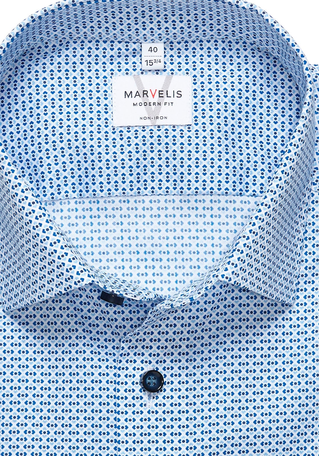 MARVELIS Langarmhemd mit New-Kentkragen, modern fit, bügelfrei