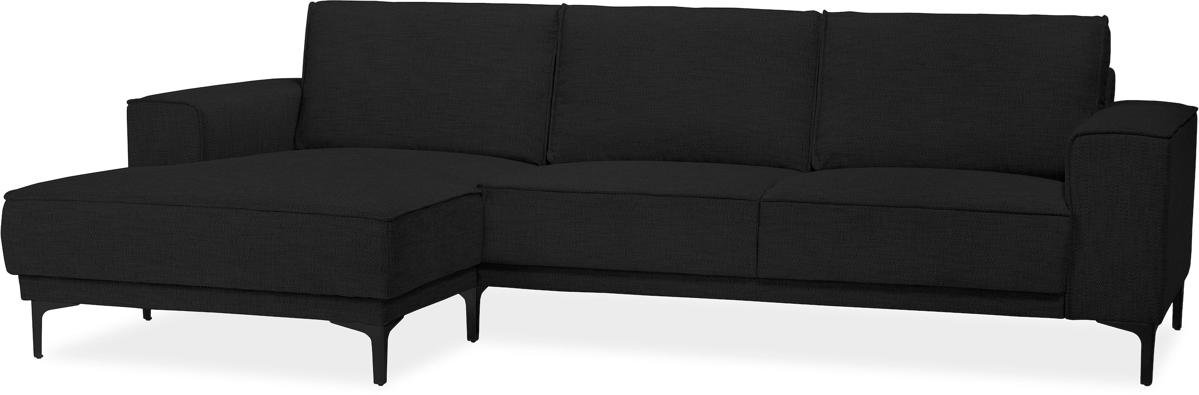 Places of Style Ecksofa »Polsterecke Oland, Struktur, Flachgewebe, Luxus-Microfaser, Boucle«, L-Form, 280 cm, Wellenunterfederung, Skandi-Design, Metallfüße