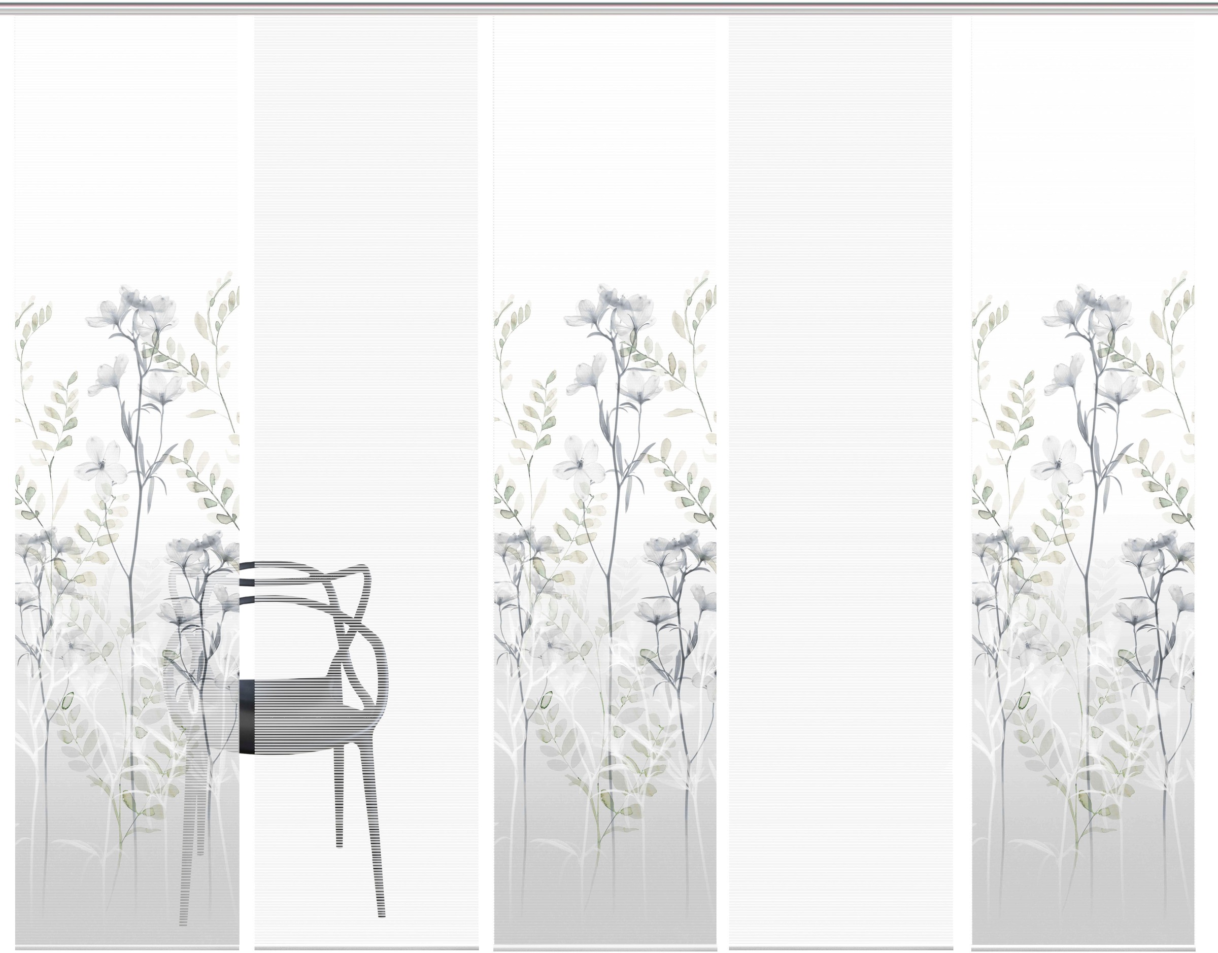 Vision S Schiebegardine »HELVIN 5er SET« Paneelwagen 5 Stk. tlg. Schiebevorhang Digidruck 5er Set HELVIN