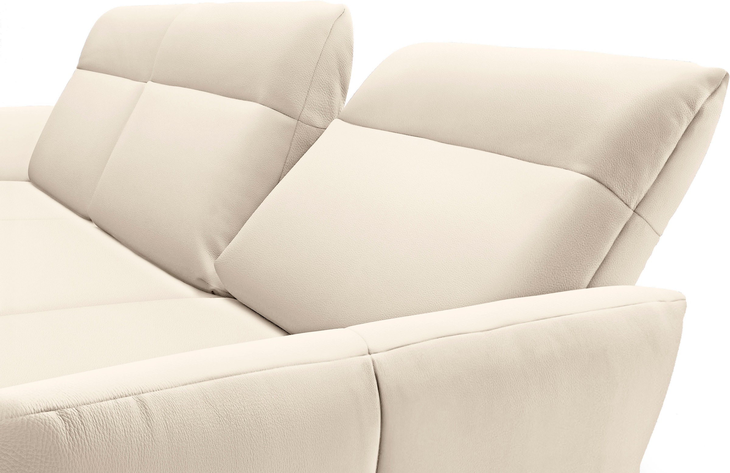 Creation BY ROLF BENZ Ecksofa »CR.460«, Sockel in Nussbaum, Winkelfüße in Umbragrau, Breite 318 cm