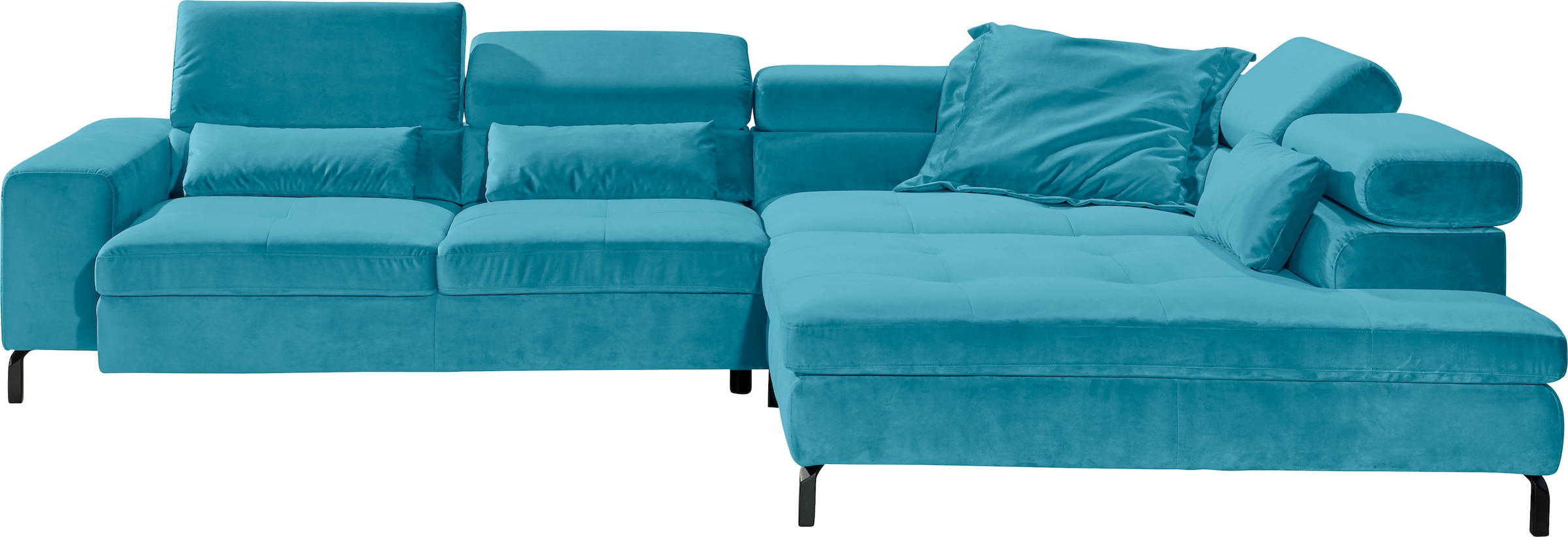 GALLERY M branded by Musterring Ecksofa »Felicia Due L-Form«, Wahlweise mit Sitzvorzug, inkl. Kopfteilverstellung, Sitzhöhe 43 cm