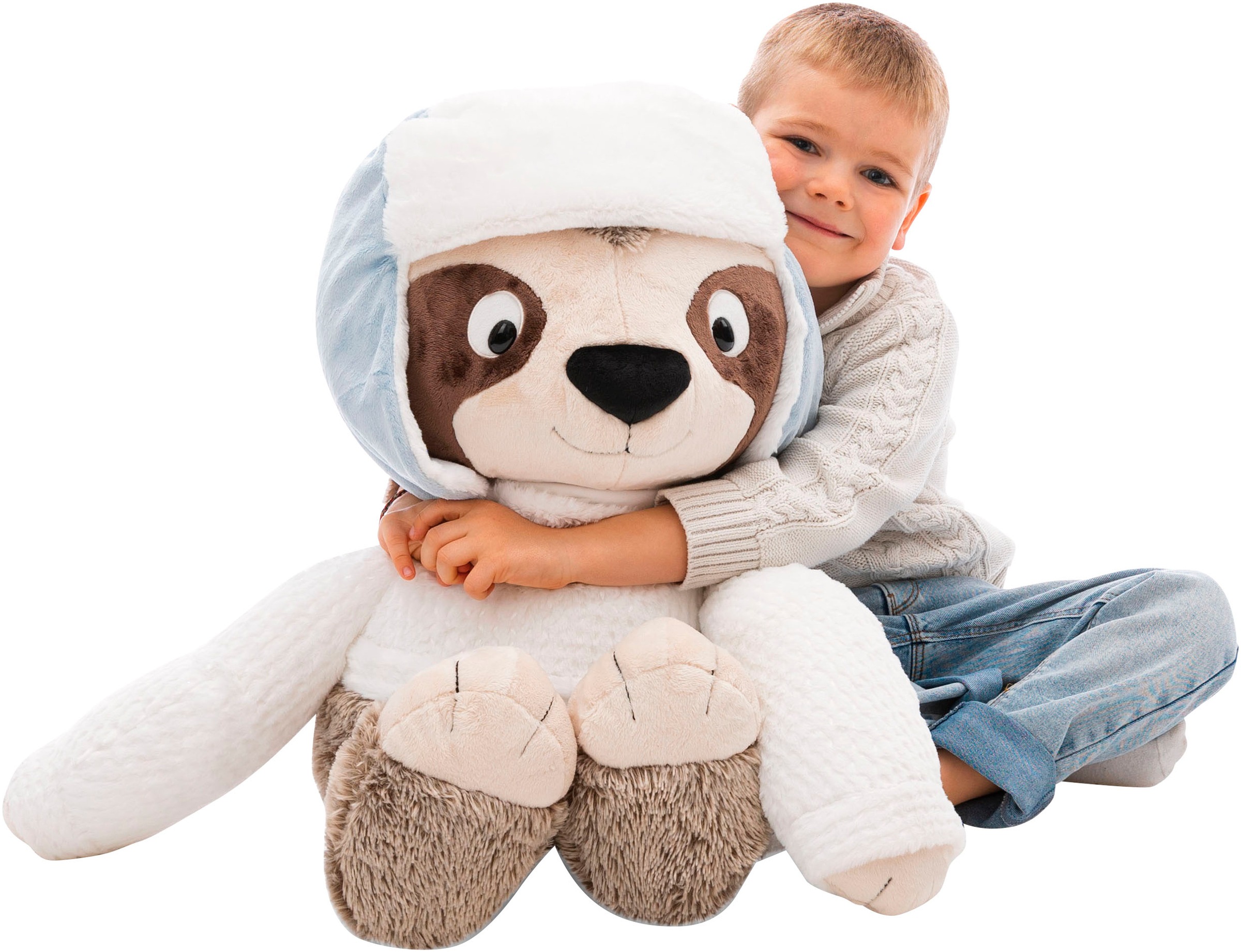 Nici Kuscheltier »Winter, Faultier Izzy Icetumbler mit Mütze, 70 cm schlenkernd«, schlenkernd; enthält recyceltes Material