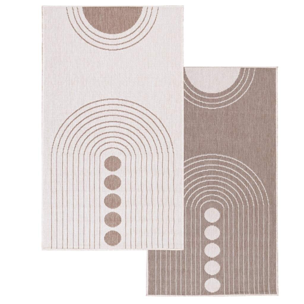 Carpet City Outdoorteppich »DUO RUG 5739«, rechteckig, 5 mm Höhe, Wendeteppich Wetterfest In- & Outdoor, Balkon, Terrasse, Wohnzimmer
