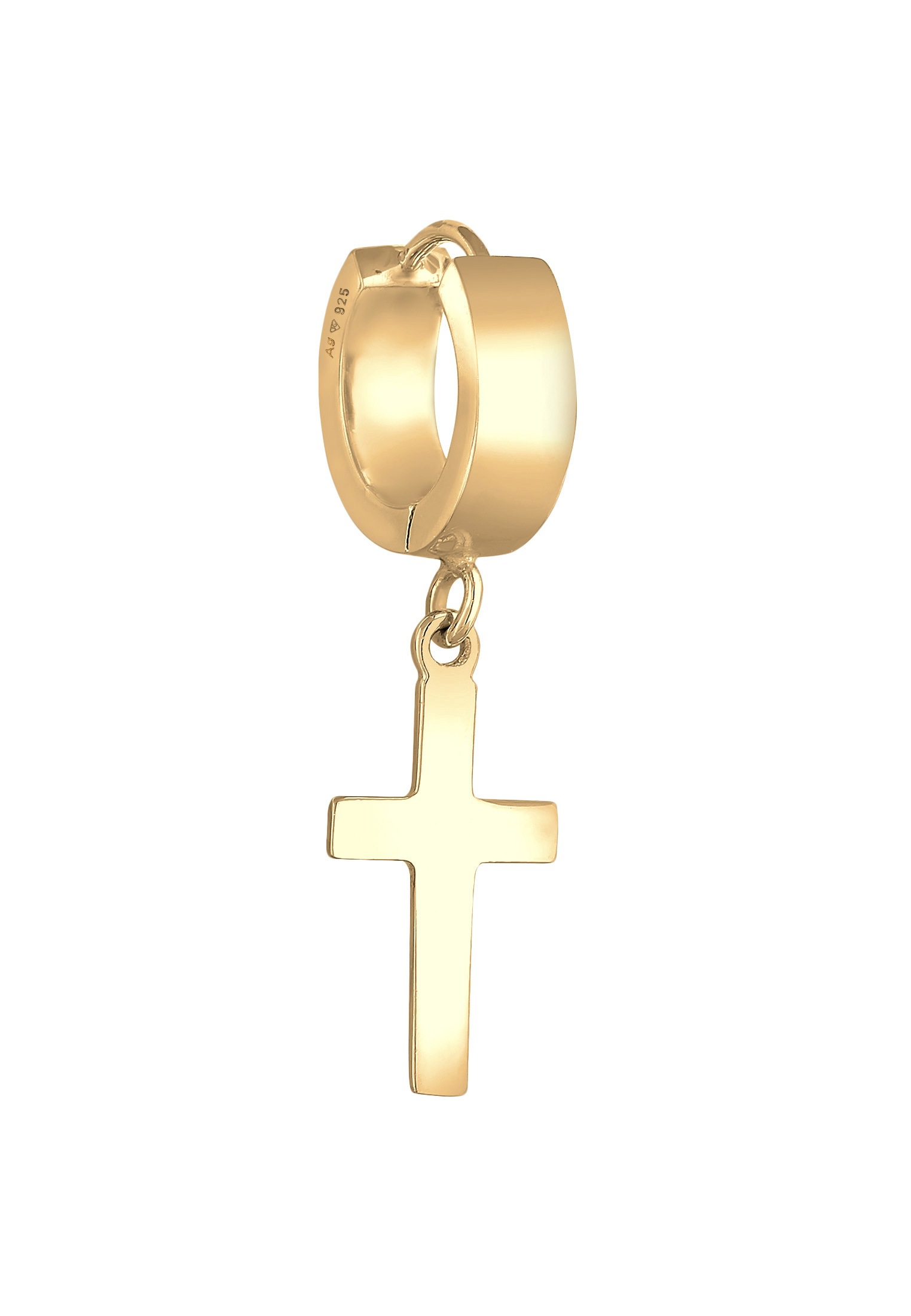 Kuzzoi Paar Creolen »Creole Kreuz Scharnier Single 925 Silber«