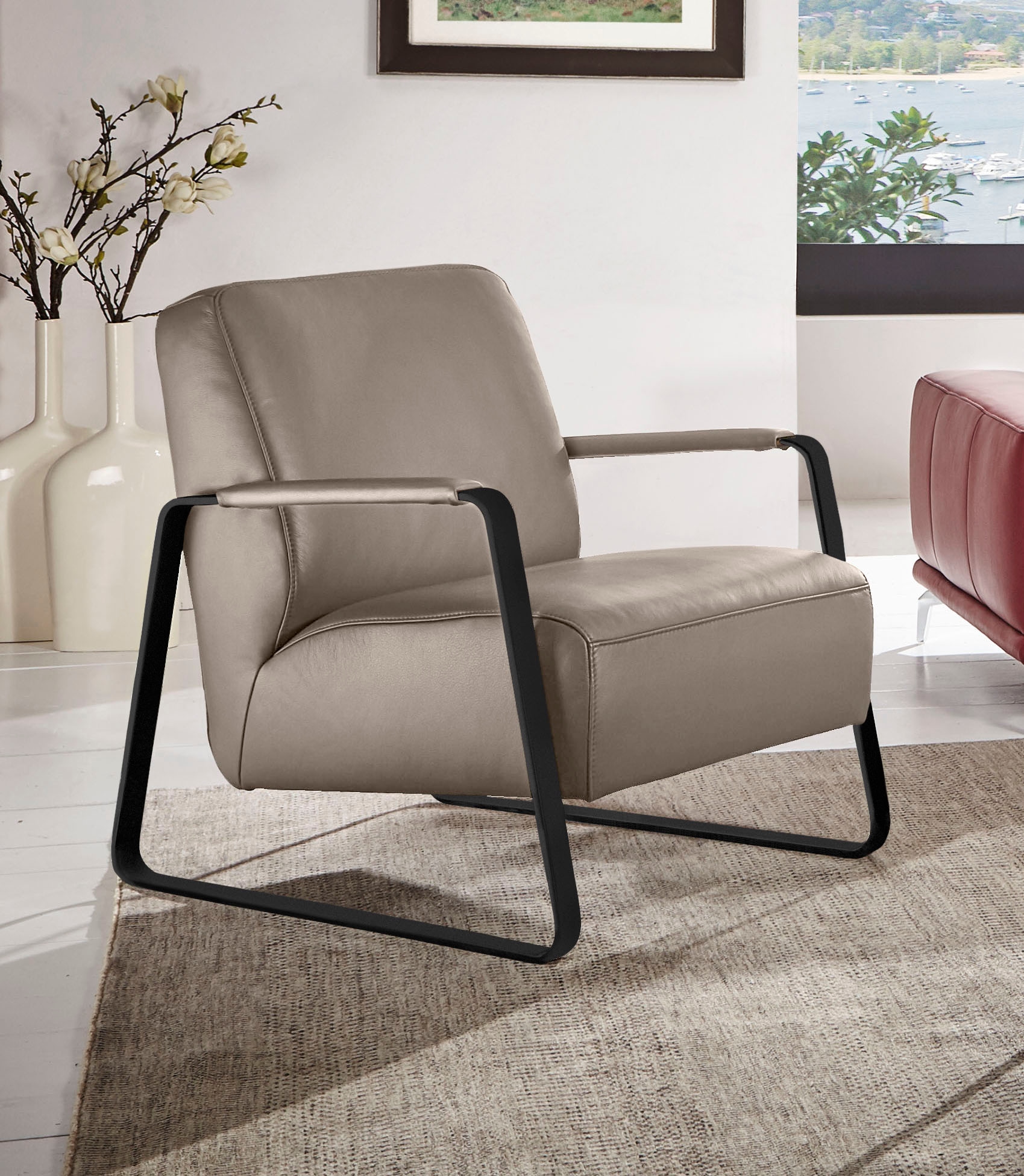 W.SCHILLIG Cocktailsessel »quadroo Loungesessel,«, mit bezogenen Armlehnen, günstig online kaufen