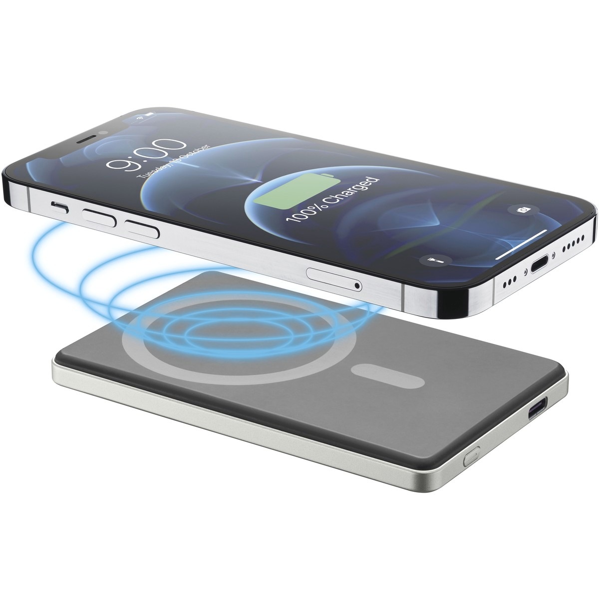 Cellularline Powerbank »MagSafe Wireless Power Bank MAG LITE 5000«, Cellularline MagSafe Wireless Power Bank MAG LITE 5000 White
