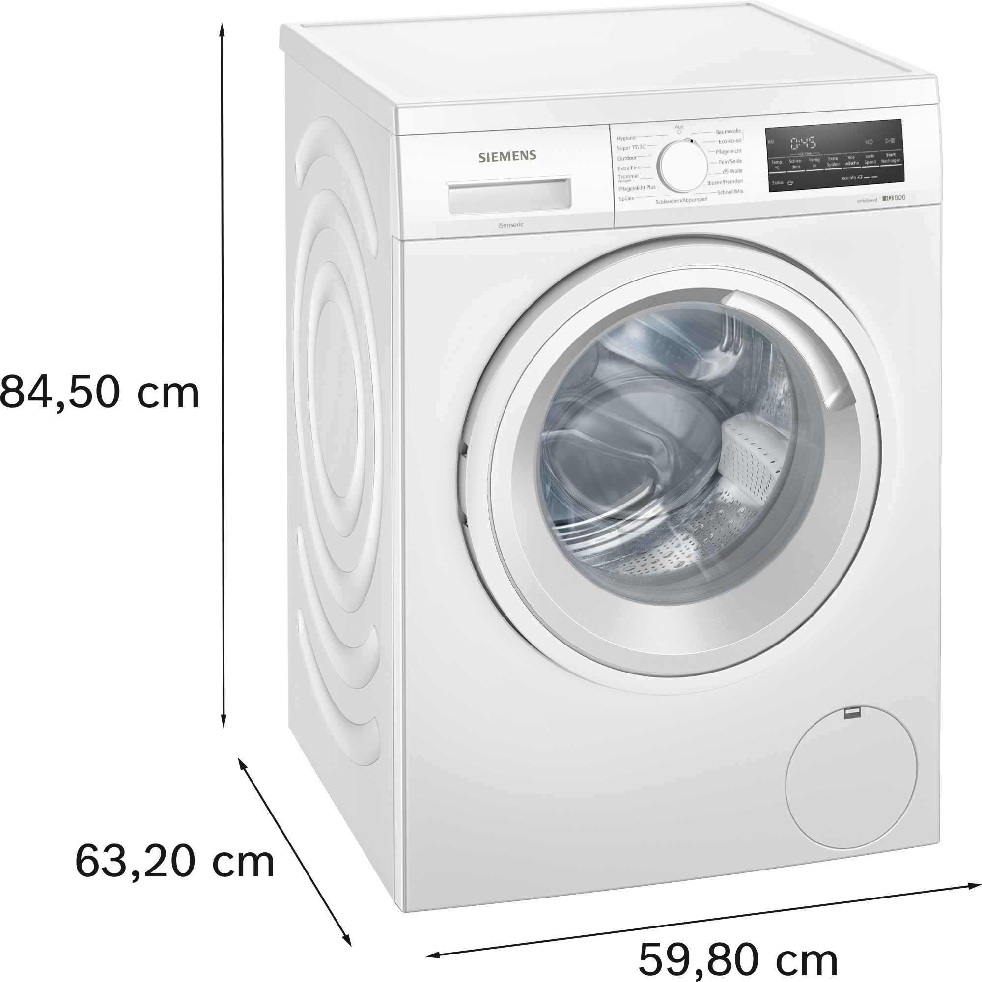 SIEMENS Waschmaschine iQ500 »WU14UT22«, 9 kg, 1400 U/min, unterbaufähig günstig online kaufen