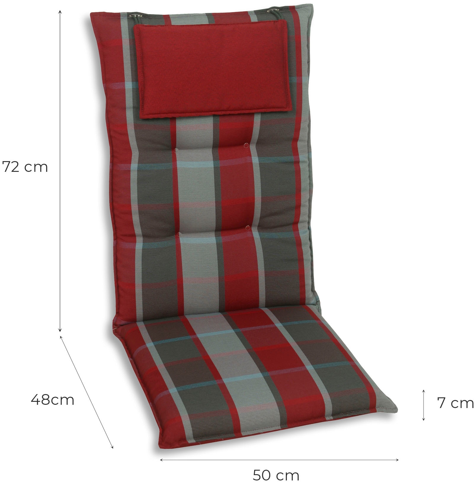 GO-DE Hochlehnerauflage »TOPSELLER!« 50 cm x 7 cm x 120 cm