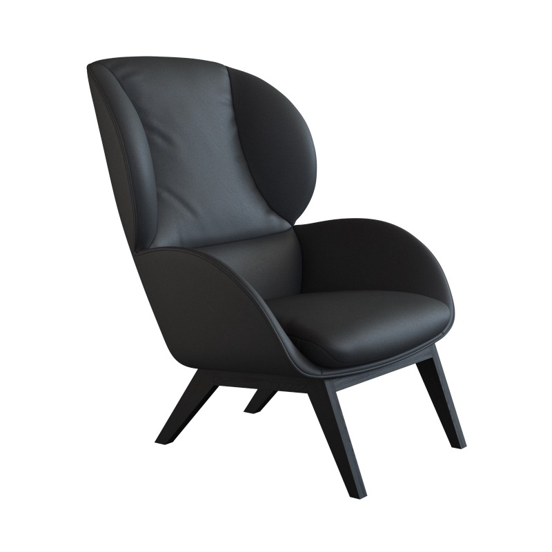 FLEXLUX Ohrensessel »Adria Designsessel, Loungesessel,«, Stil & Komfort, organische Form, Fuß Holz schwarz