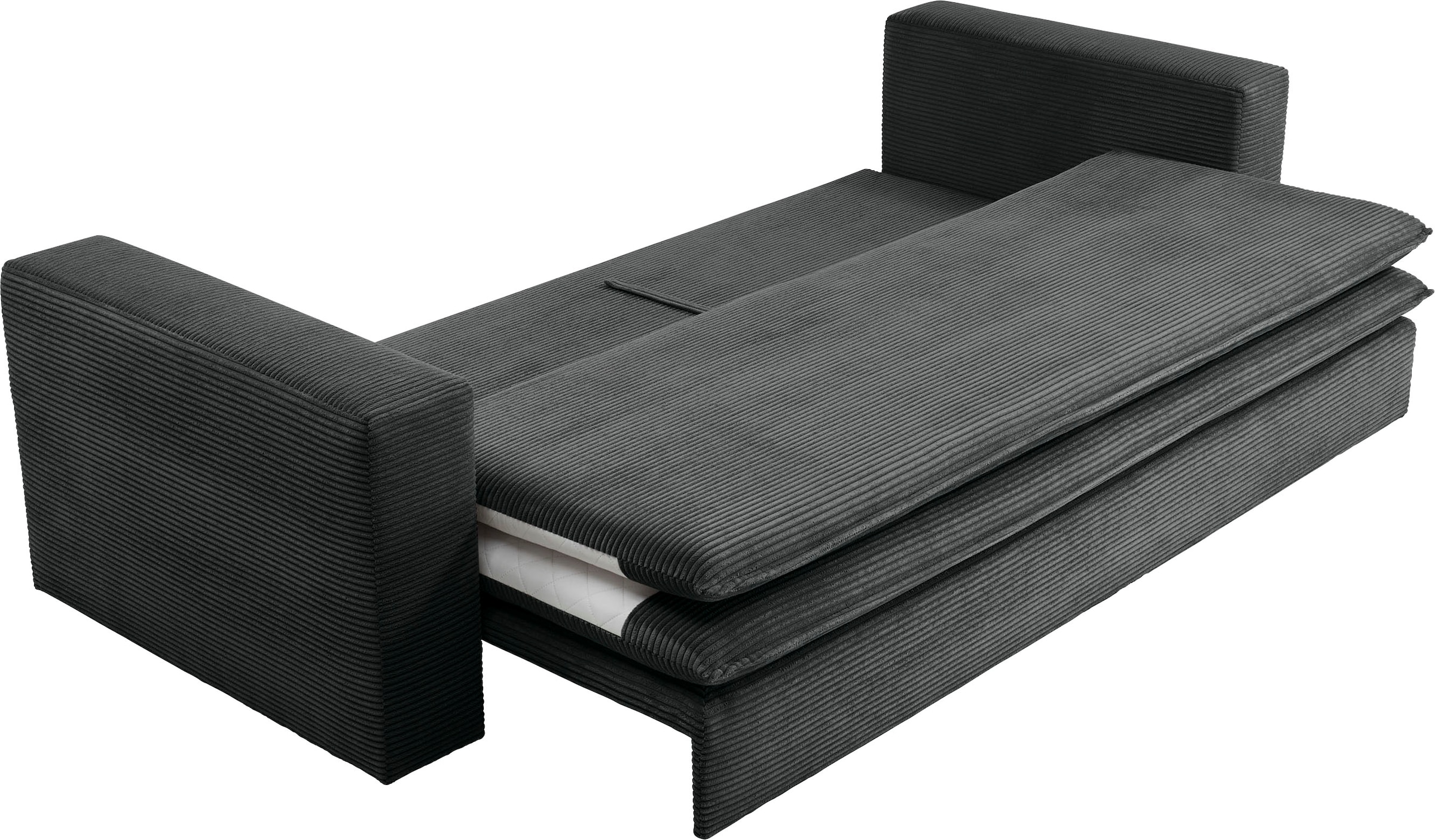 Home affaire 3-Sitzer »PIAGGE« Cord-Bezug - mit Bettfunktion und Bettkasten, mit praktischem Topper