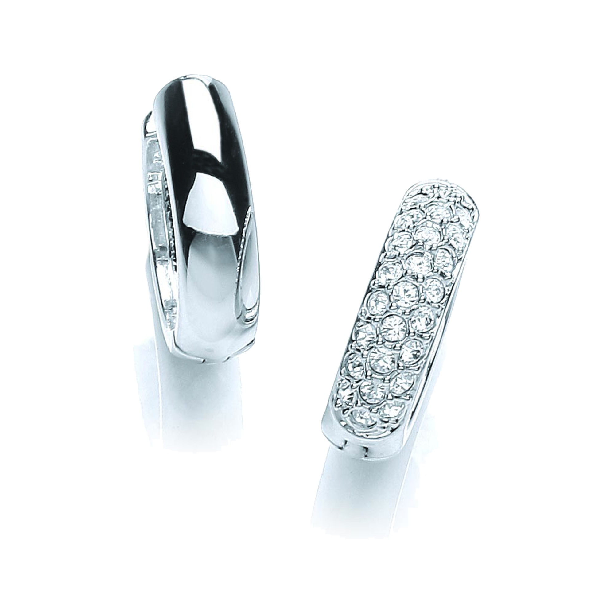 BUCKLEY LONDON Paar Creolen »rhodiniert« weiß + weiß