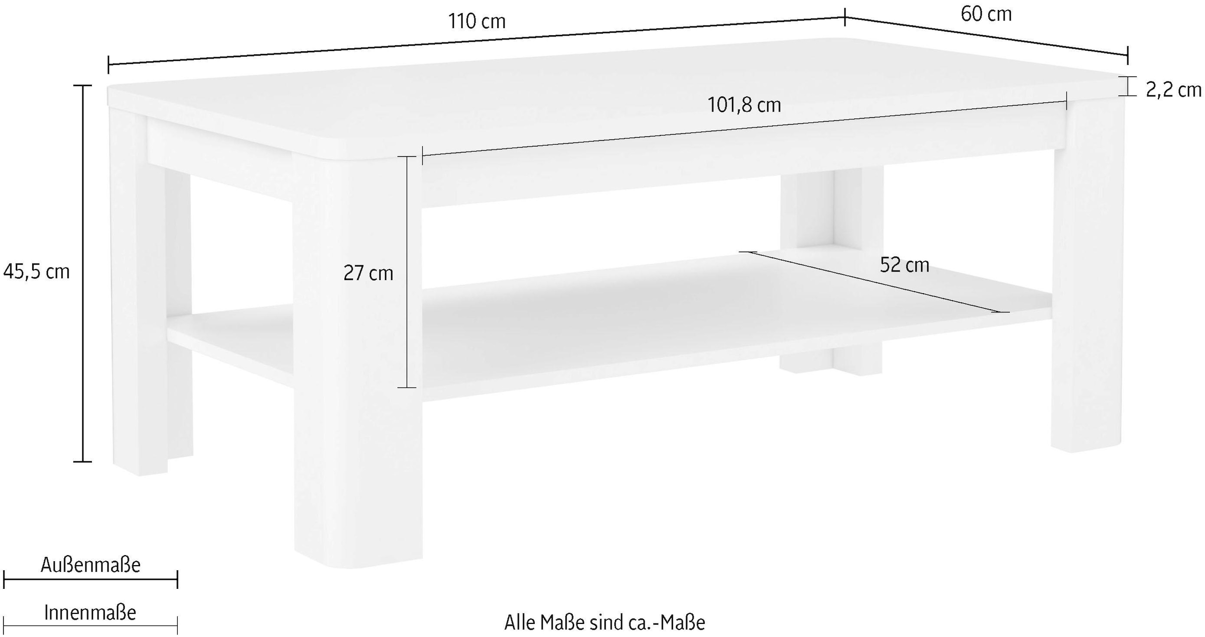 FORTE Couchtisch, Raten kaufen auf cm Breite 110