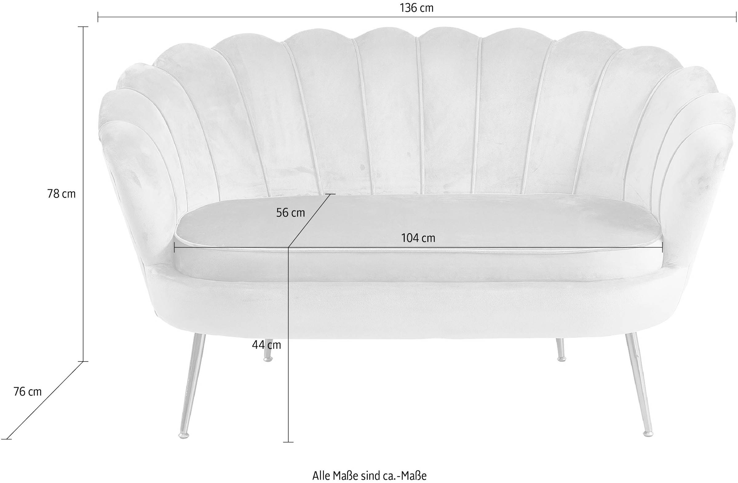 SalesFever 2-Sitzer »Clam«, extravagantes Muscheldesign, Breite 136 cm  online bestellen | Einzelsofas