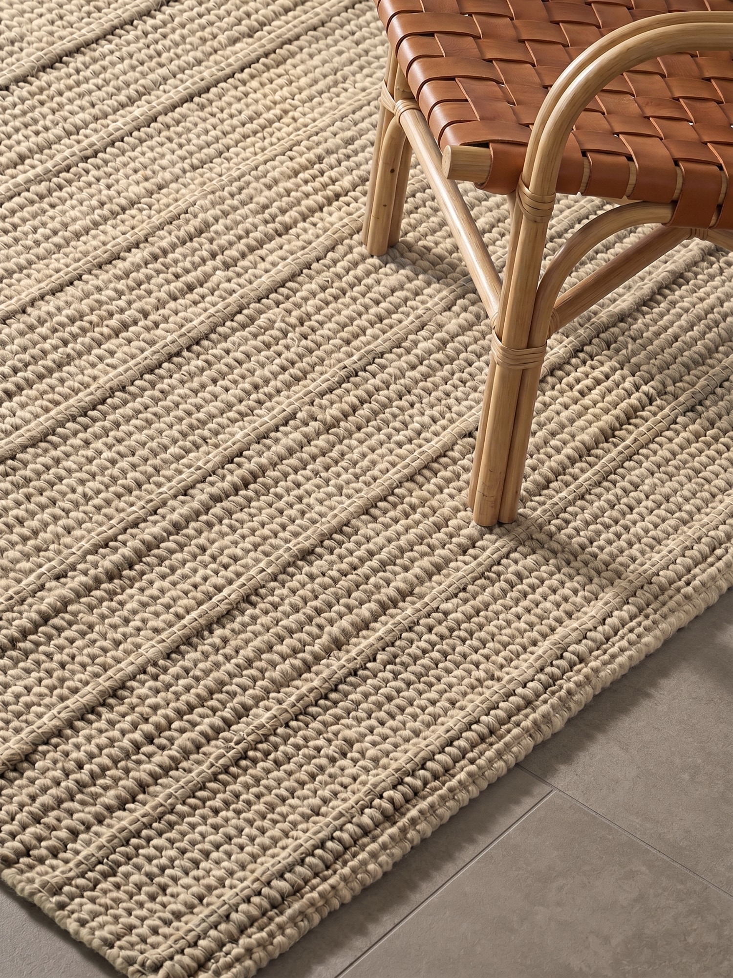 Ted Baker Wollteppich »Parker , auch als Läufer« rechteckig 7 mm Höhe Wolle, Natur, handgewebt, Wohnzimmer, Schlafzimmer, Boho, Skandi