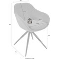 K+W Komfort & Wohnen Drehstuhl »ZOOM«, Leder Longlife BRONCO, 4-Fuß Drehstuhl mit Gestell aus Metall schwarz Struktur