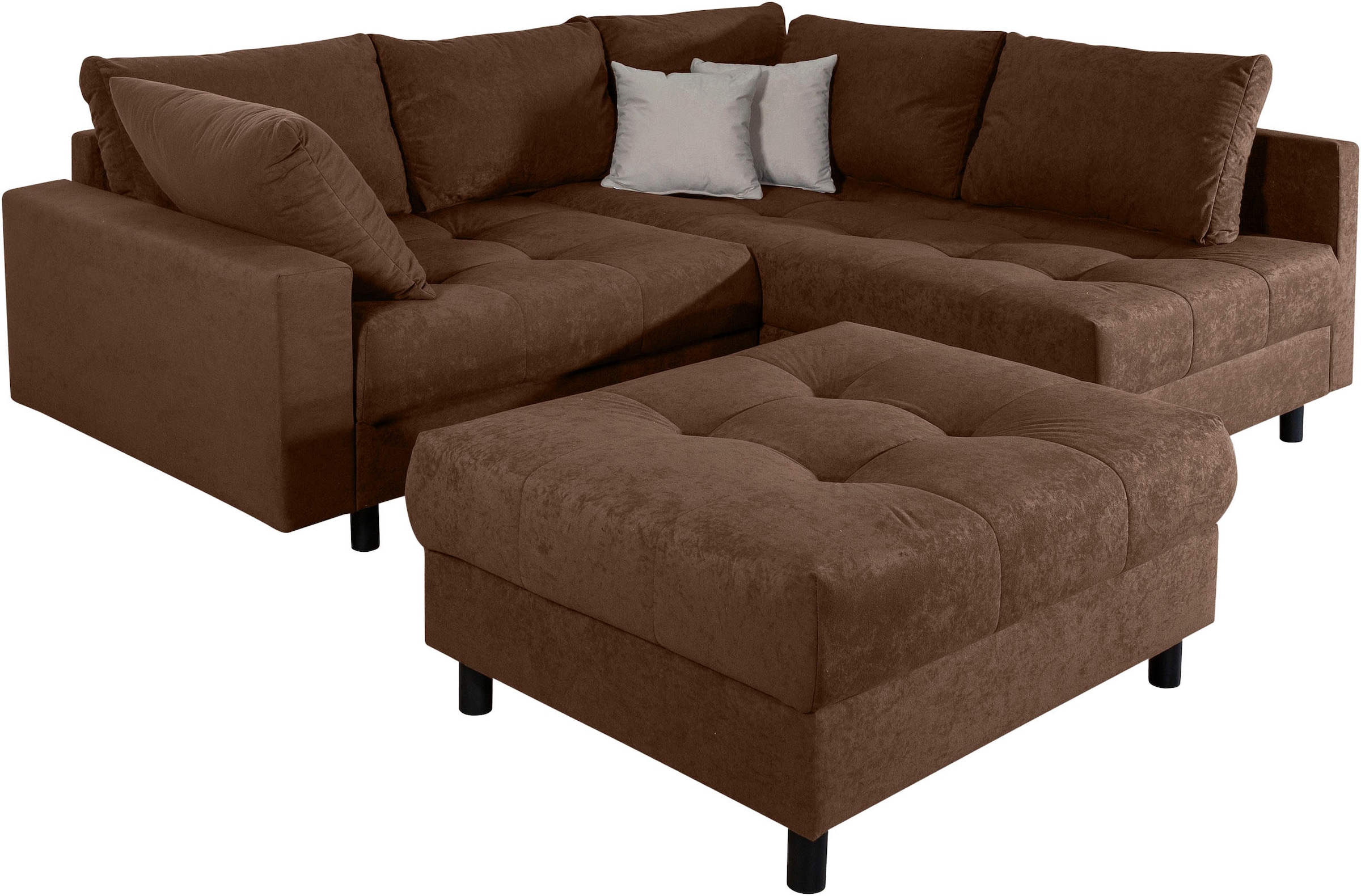 Home affaire Ecksofa »Toni L-Form«, Ottomane beidseitig montierbar, Federkern-Polsterung