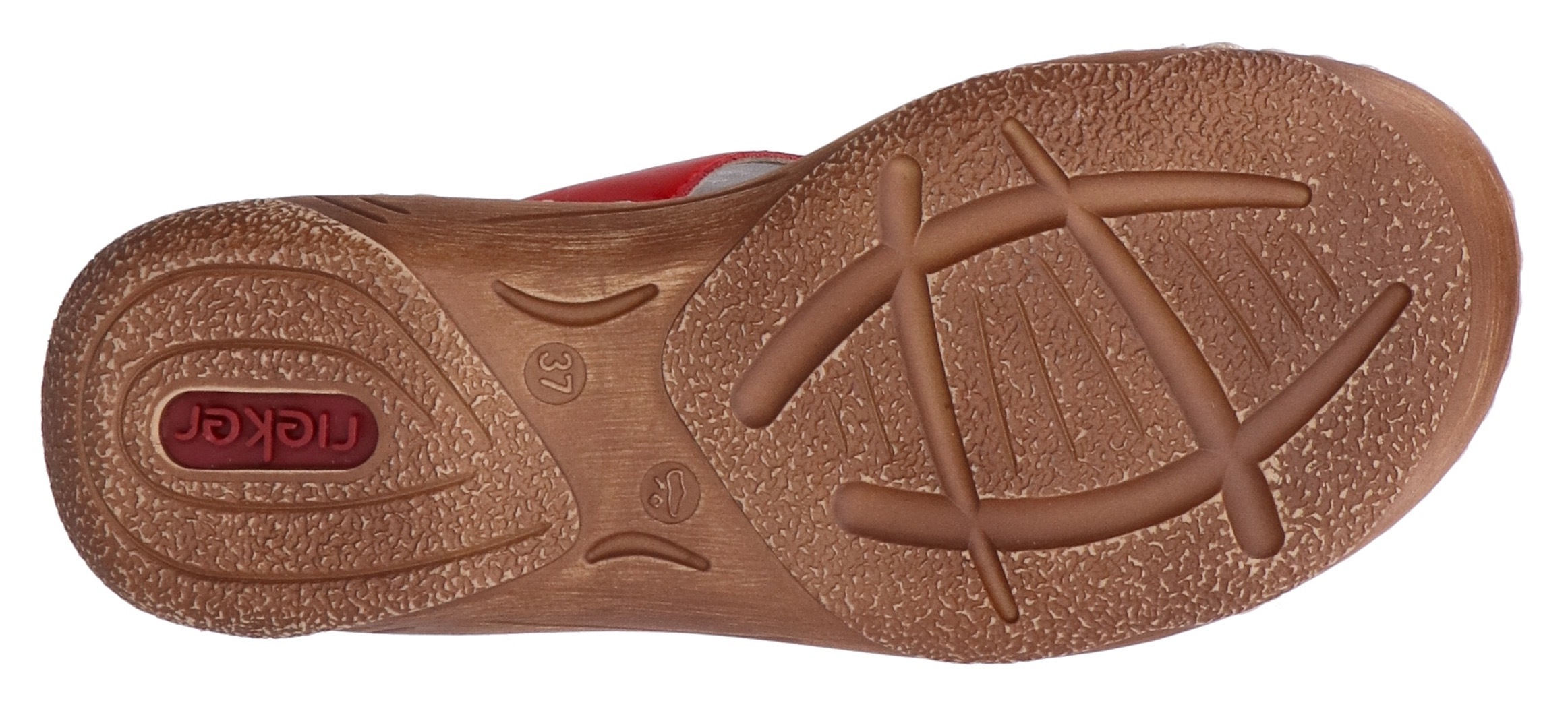 Rieker Pantolette, Sommerschuh, Schlappen, Urlaubschuh, Klettschuh mit Perforation