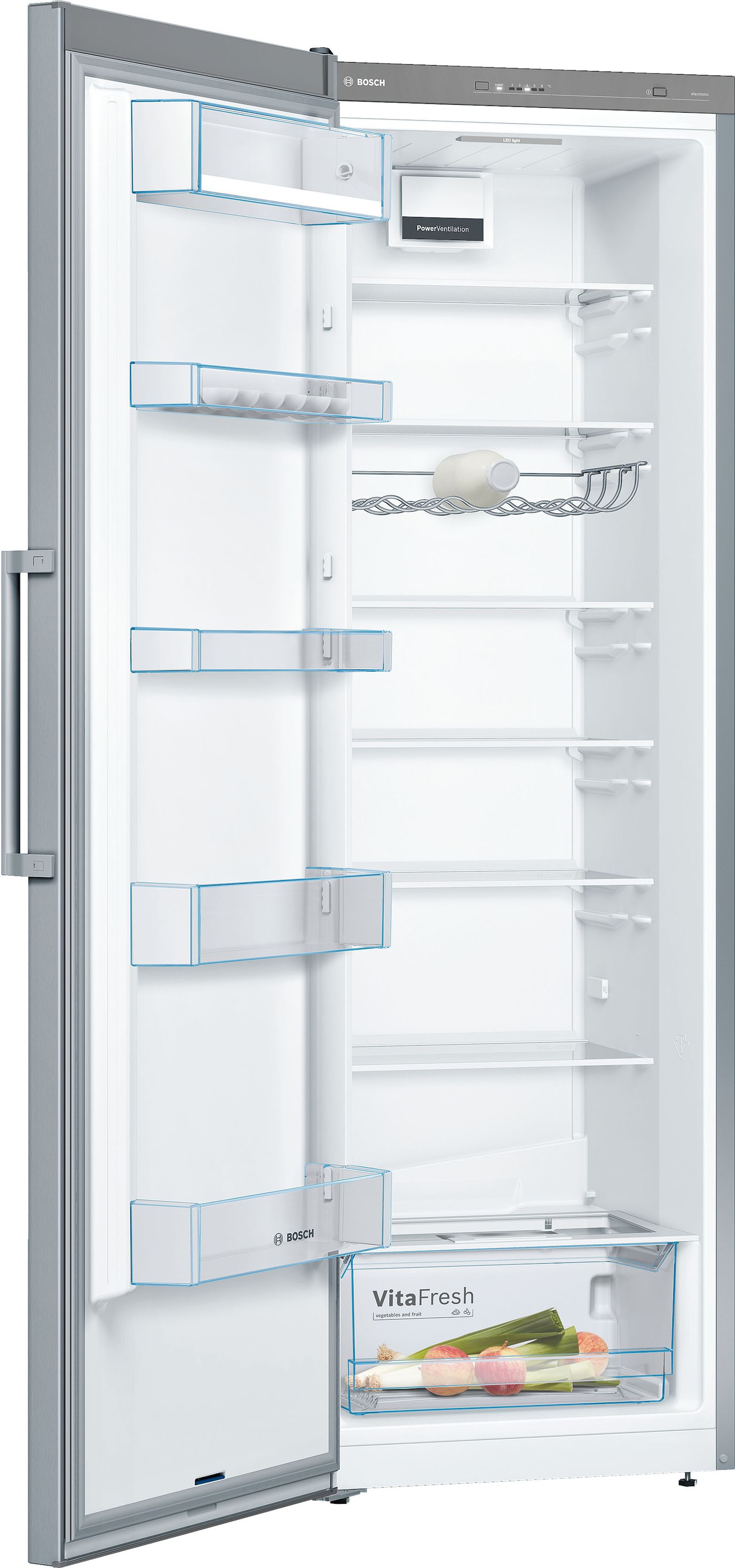 BOSCH European Side-by-Side, 186 cm hoch, 120 cm breit, mit Schnellkühlfunktion-höhenverstellbare Füße-Flaschenregal