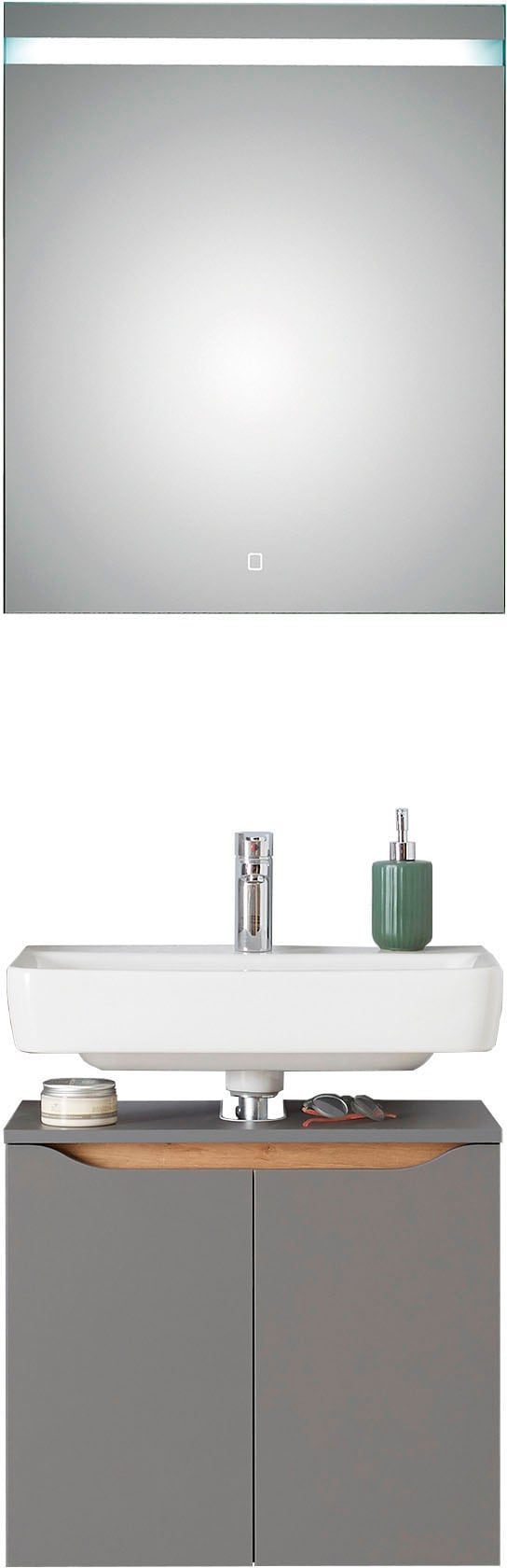 Saphir Badmöbel-Set »Quickset 2-teilig, Waschbeckenunterschrank mit LED-Spi günstig online kaufen