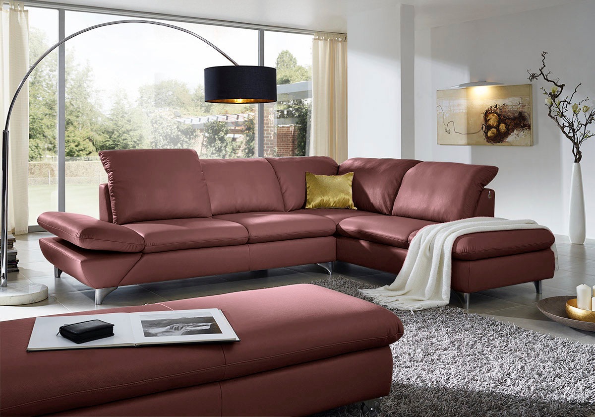 W.SCHILLIG Ecksofa »taoo, elegant und zeitlos, bequem, L-Form«, mit Sitziefenverstellung & Kopfteilverstellung