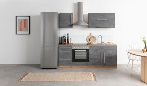 KOCHSTATION Küchenzeile »KS-Samos« Breite 210 cm, wahlweise mit E-Geräten, günstig online kaufen