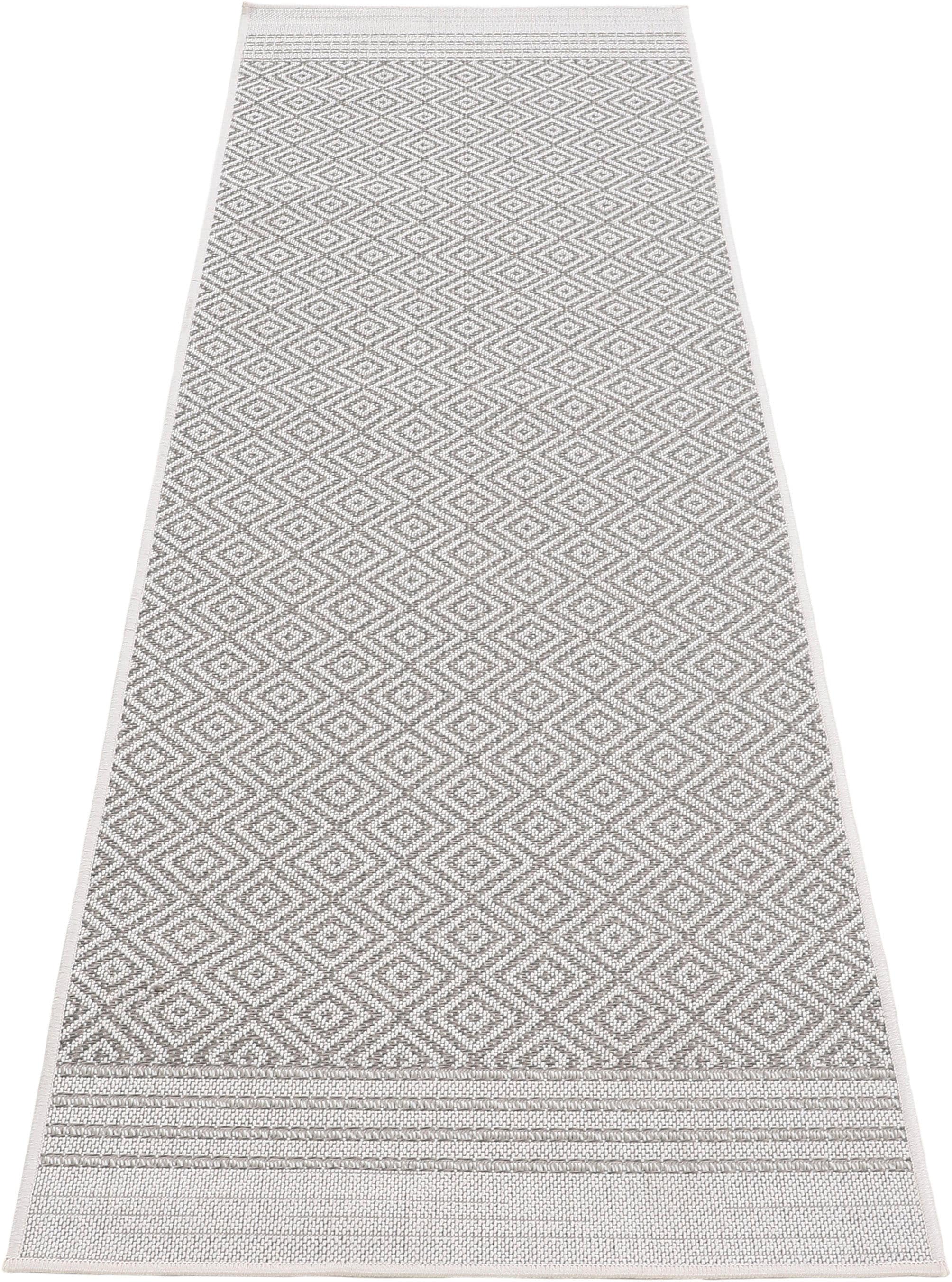 carpetfine Läufer »Boho 103«, rechteckig, 4 mm Höhe, robustes Flachgewebe, Sisal Optik, UV-beständig, Außenbereich
