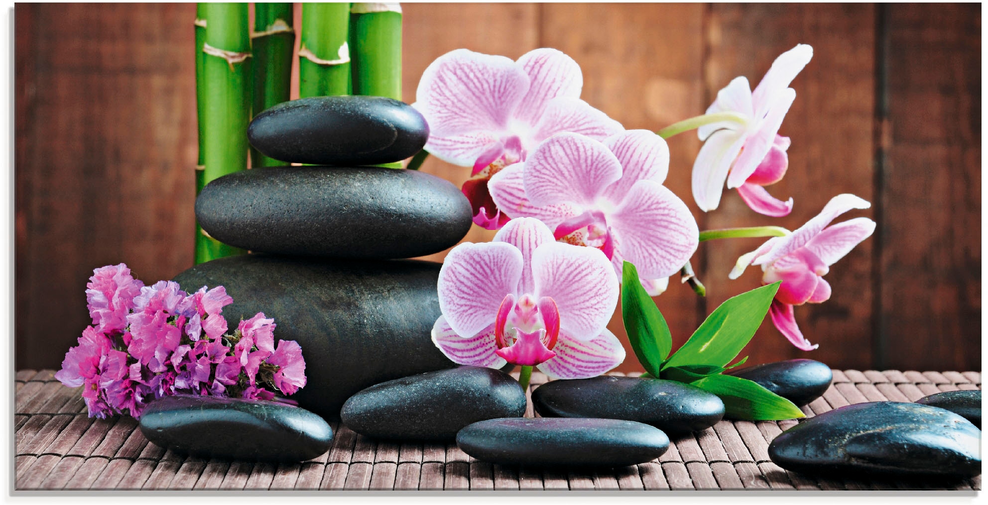 Artland Glasbild »Spa Konzept Zen Steinen Orchideen«, Zen, (1 St.), in vers günstig online kaufen