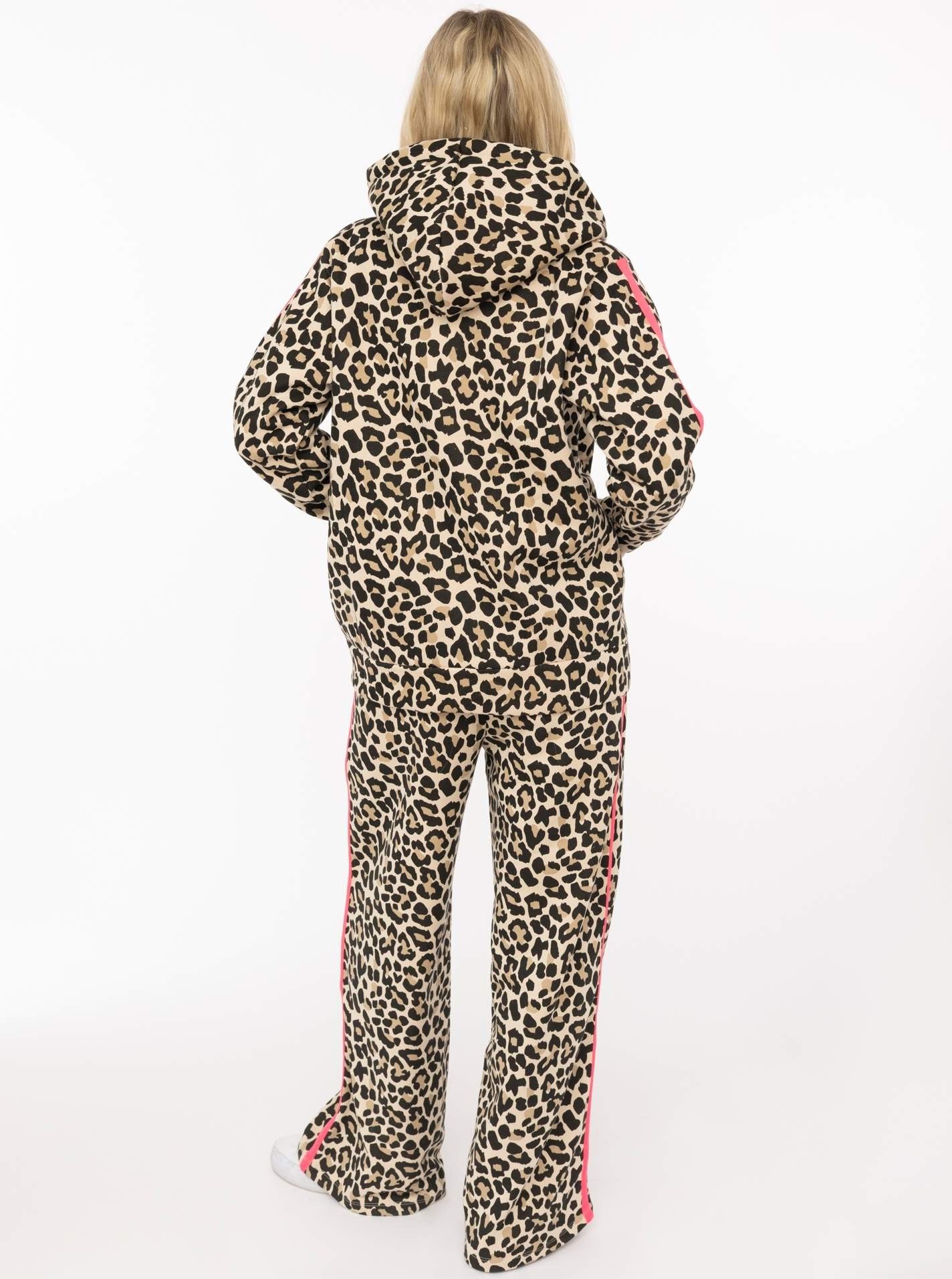 Zwillingsherz Kapuzensweatjacke »"Leo Stripe"« Leomuster, pinker Streifen am Arm, Kapuze mit Kordel, Tasche, Zipper