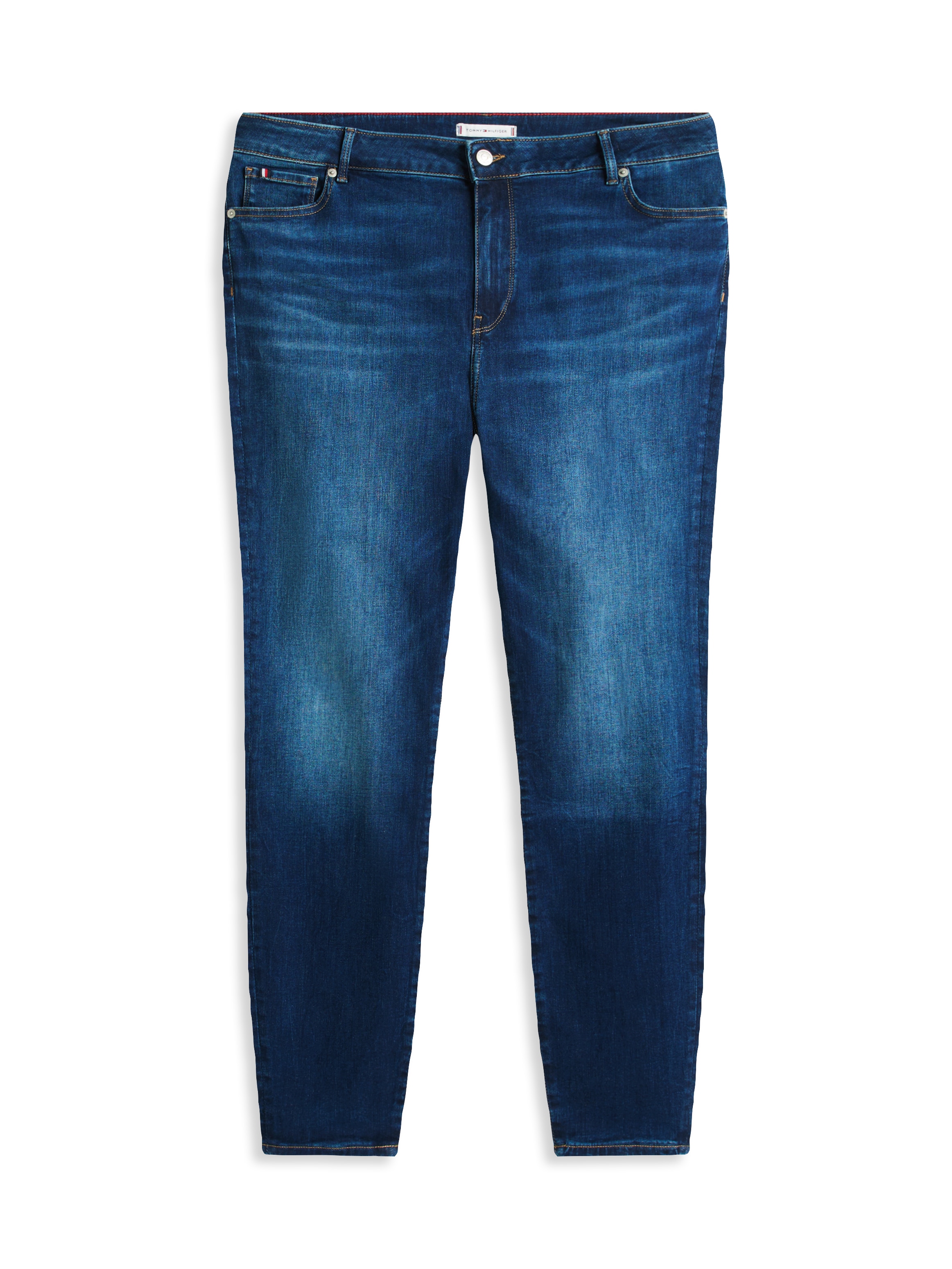 Tommy Hilfiger Curve Skinny-fit-Jeans »CRV HARLEM SKINNY RW NEW DOREEN«, in Großen Größen, Tommy Jeans Logo-Badge, stoned wash Optik