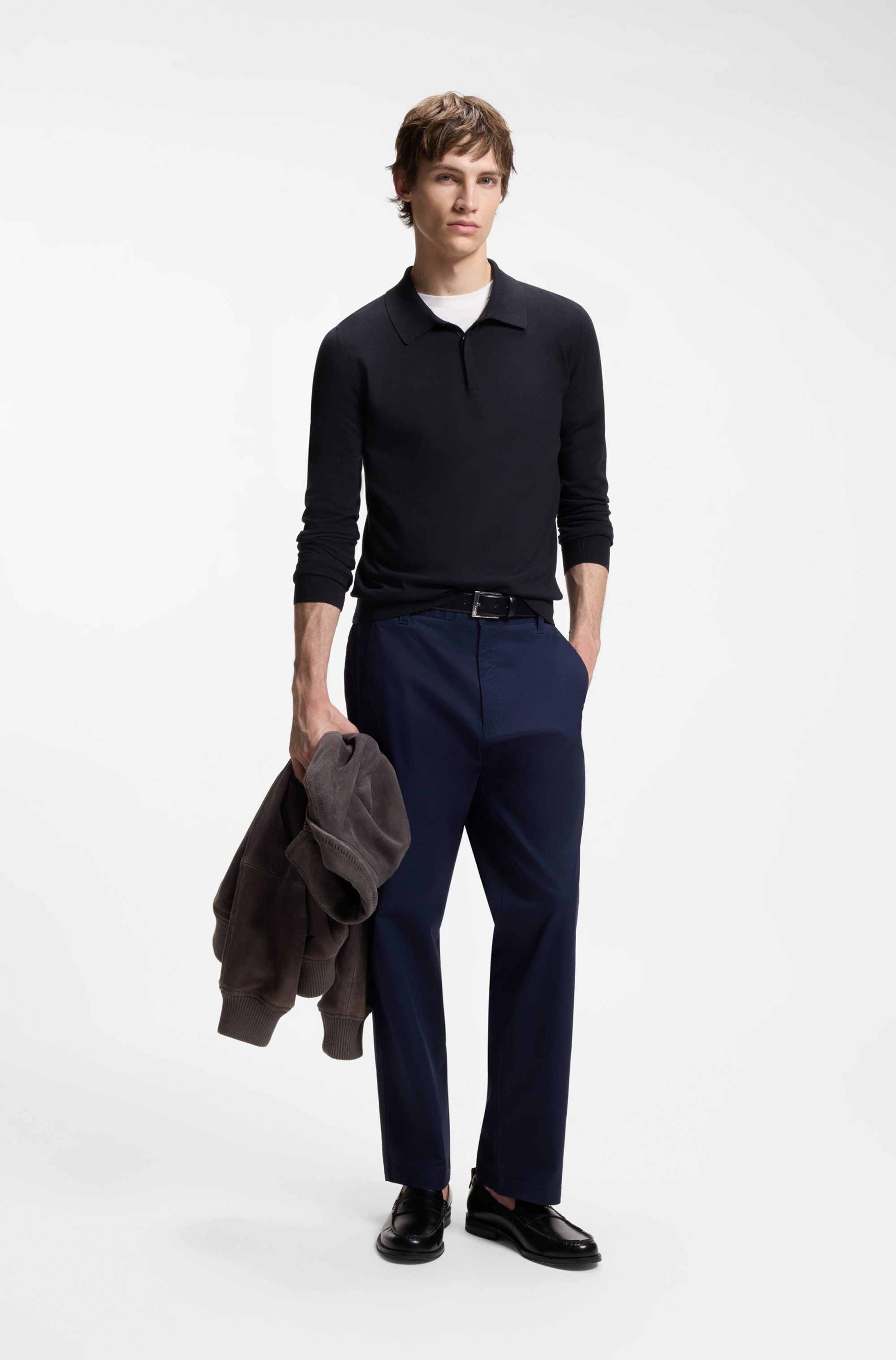 HUGO Polokragenpullover »San Pippo« Polokragen, Feinstrick, schmale Passform