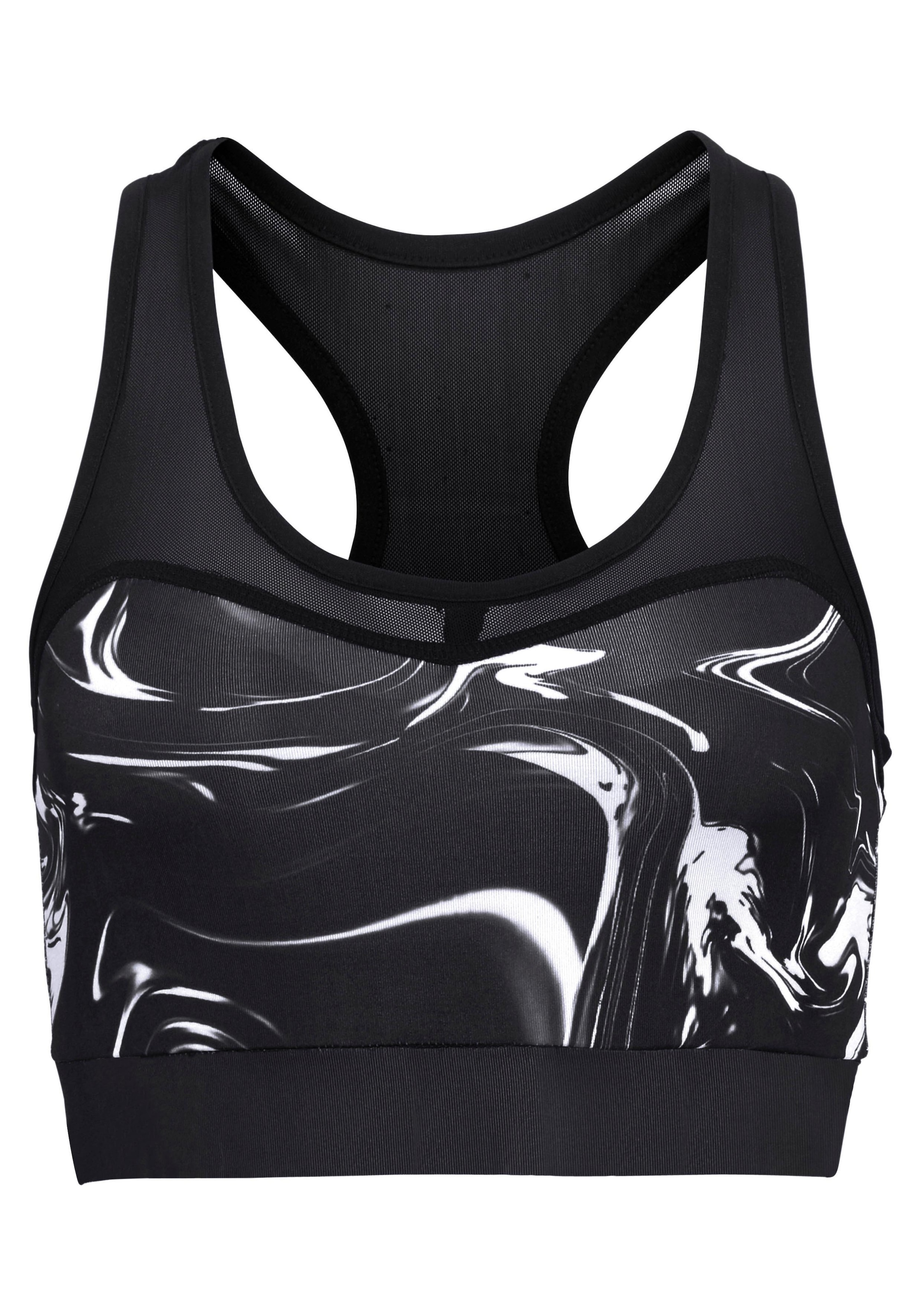 LASCANA ACTIVE Funktionsshirt »Black Marble«, Sporttop mit Racerback und Mesh