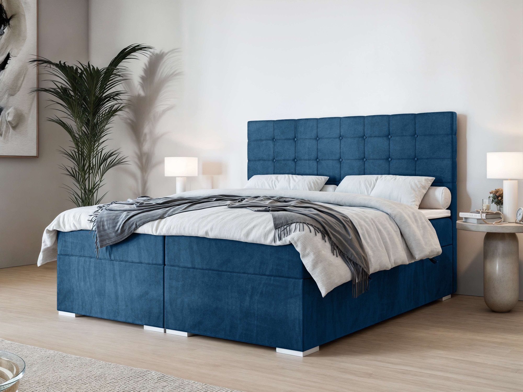 INOSIGN Polsterbett »Semla mit Matratze und Topper, in 3 Breiten (140, 160 und 180 cm)«, Boxspringbett mit Kopfteil, Bettkasten, Matratze (BFK/TFK) und Topper