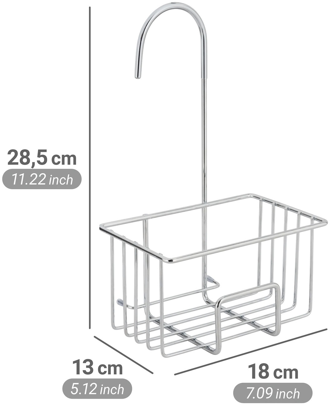 WENKO Duschablage »Milito« Dusch-Caddy zum Einhängen ohne Bohren, Ablage aus rostfreiem Edelstahl