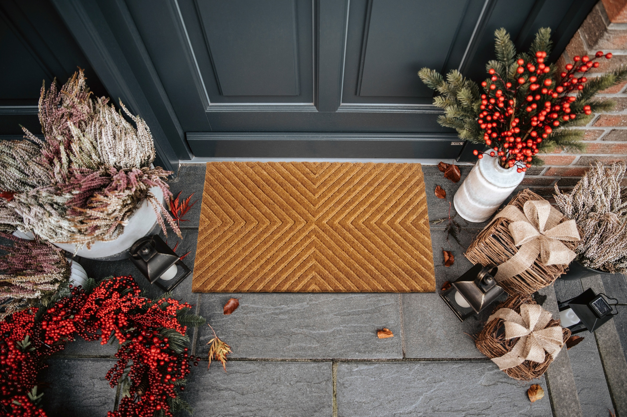 HANSE Home Fußmatte »Mix Mats Kokos Geometric, Türmatte«, rechteckig, 15 mm Höhe, Strapazierfähig, pflegeleicht, robust, wetterfest, UV-beständig