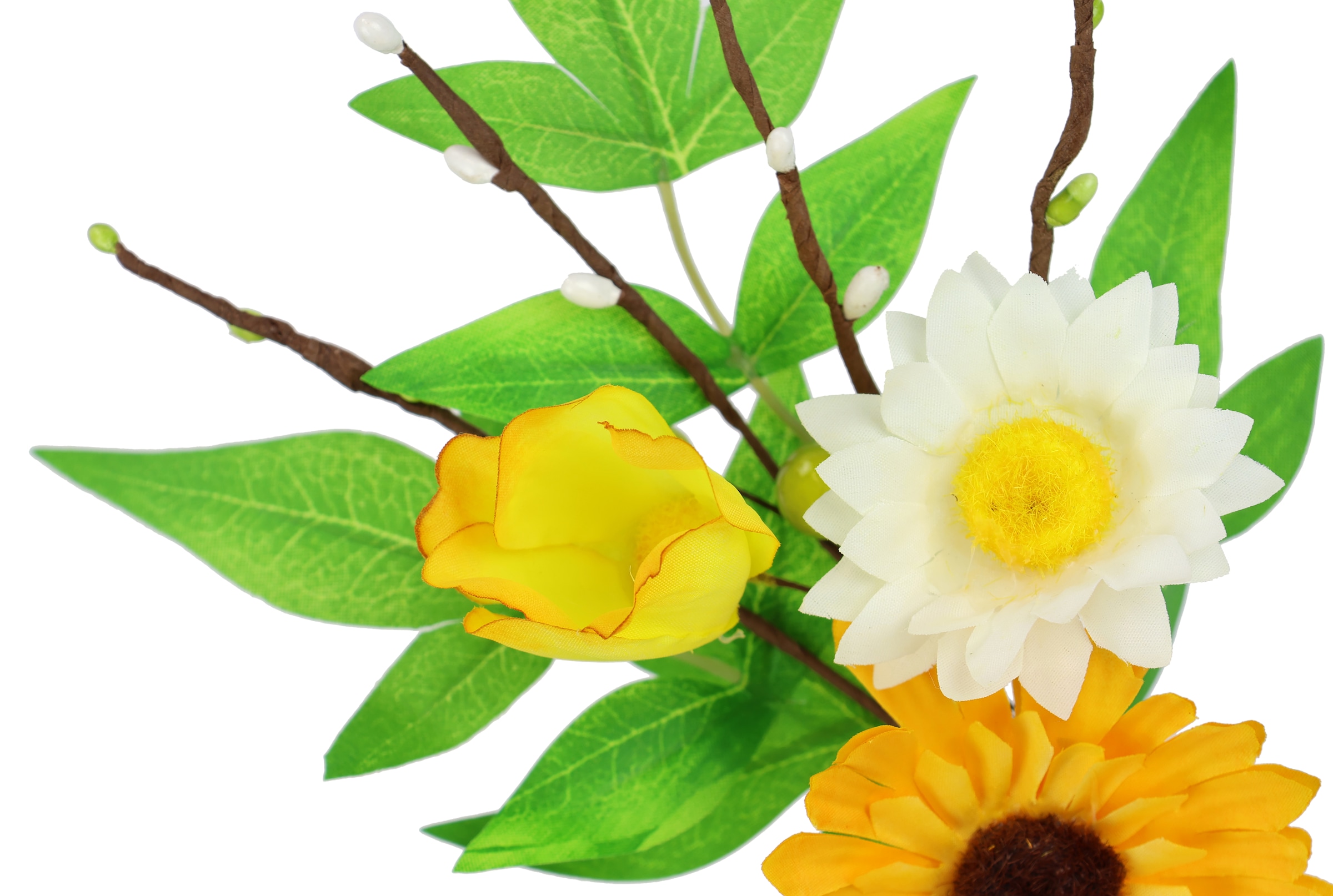 I.GE.A. Kunstzweig »Dekozweig Gerbera Margeriten«, 3er Set Zweig Einzelblumen Kunstblumen Blumen Dekozweige