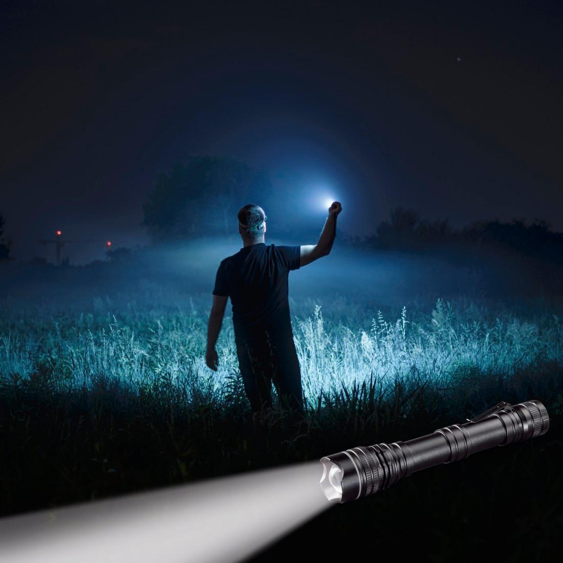 Hama LED Taschenlampe »LED Taschenlampe Outdoor mit Clip, 200 Lumen, 3 Lichtmodi«
