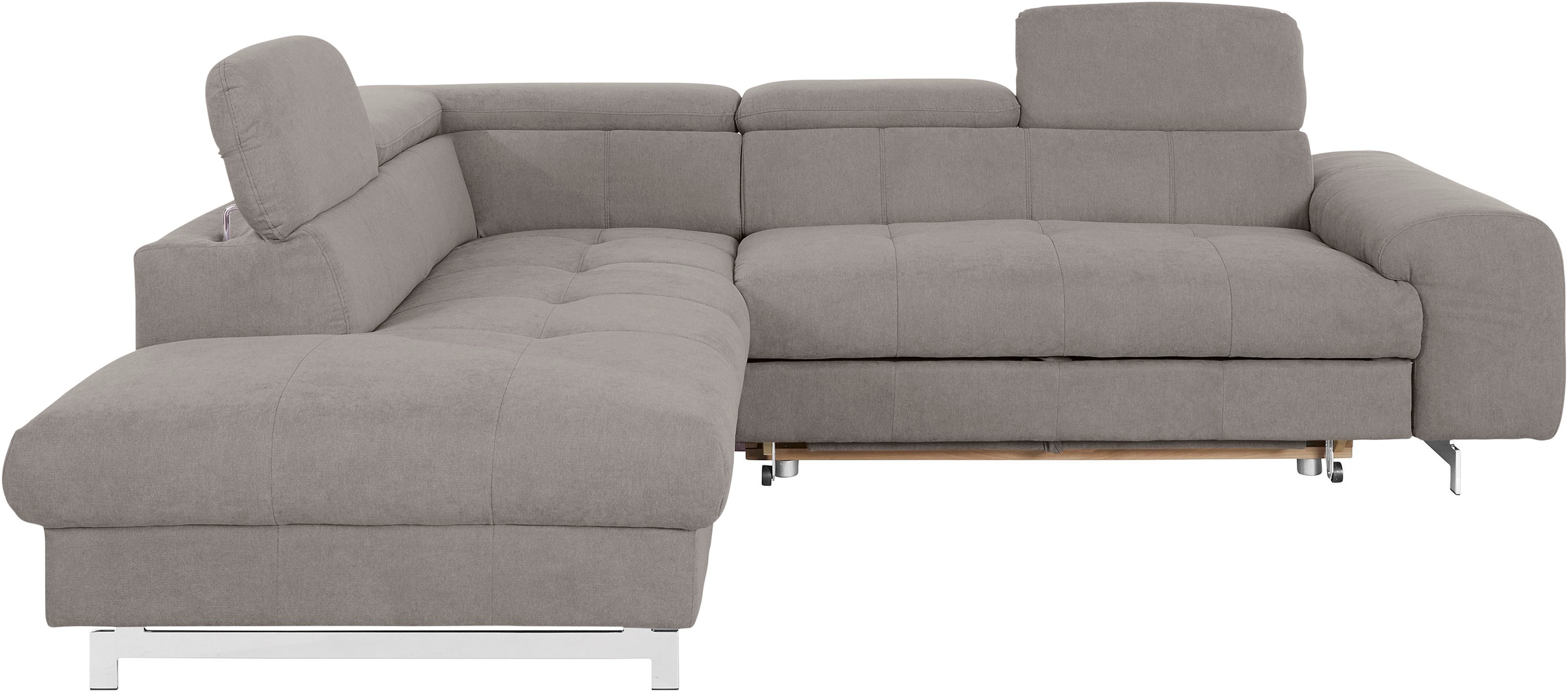 COTTA Ecksofa »Chef L-Form«, mit Kopfteilverstellung, edle Metallkufen, wahlweise mit Bettfunktion