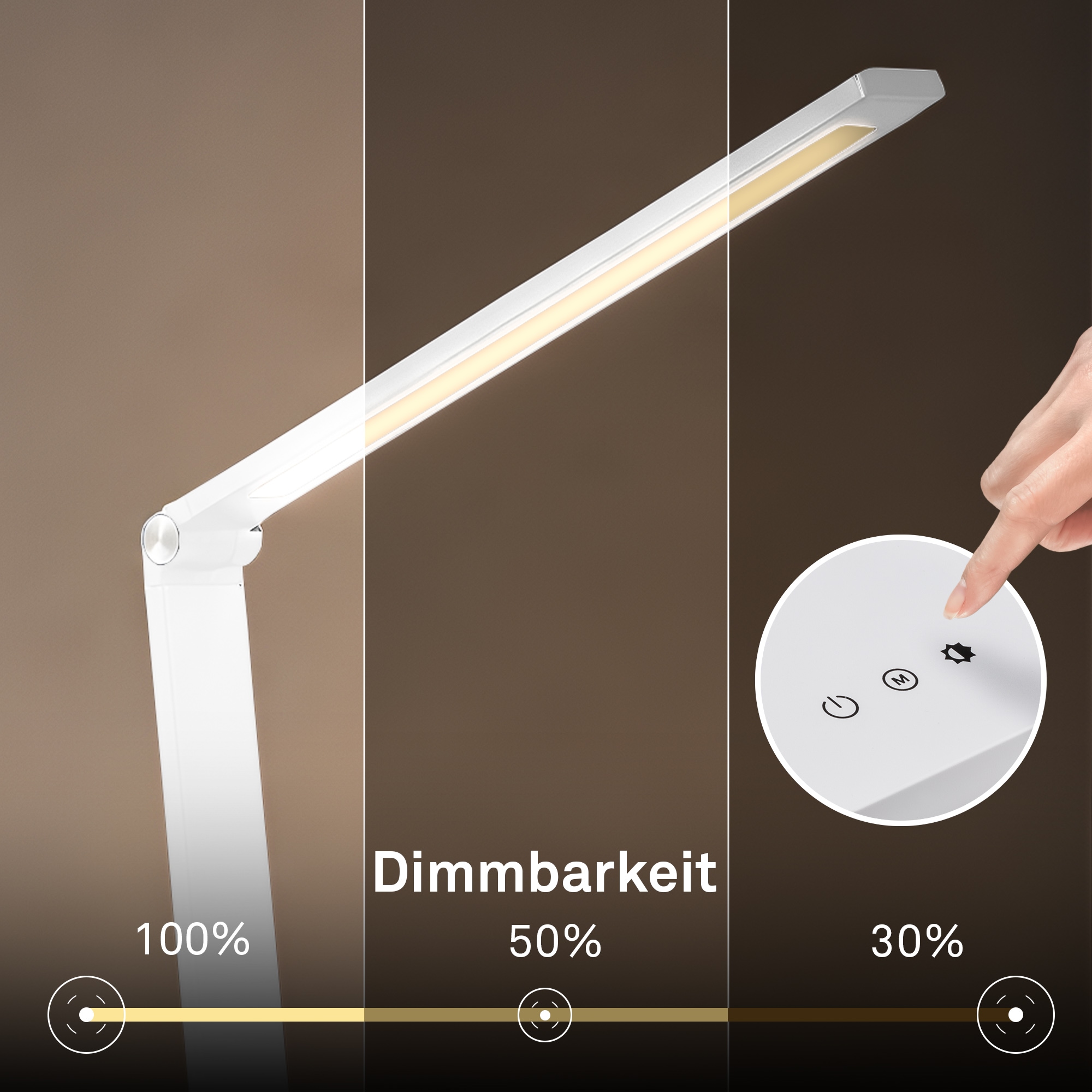 Briloner Leuchten LED Tischleuchte »RICK« LED-Modul 1 Stk. warmweiß - kaltweiß 18x38x31,5 cm, Büro, Kinderzimmer