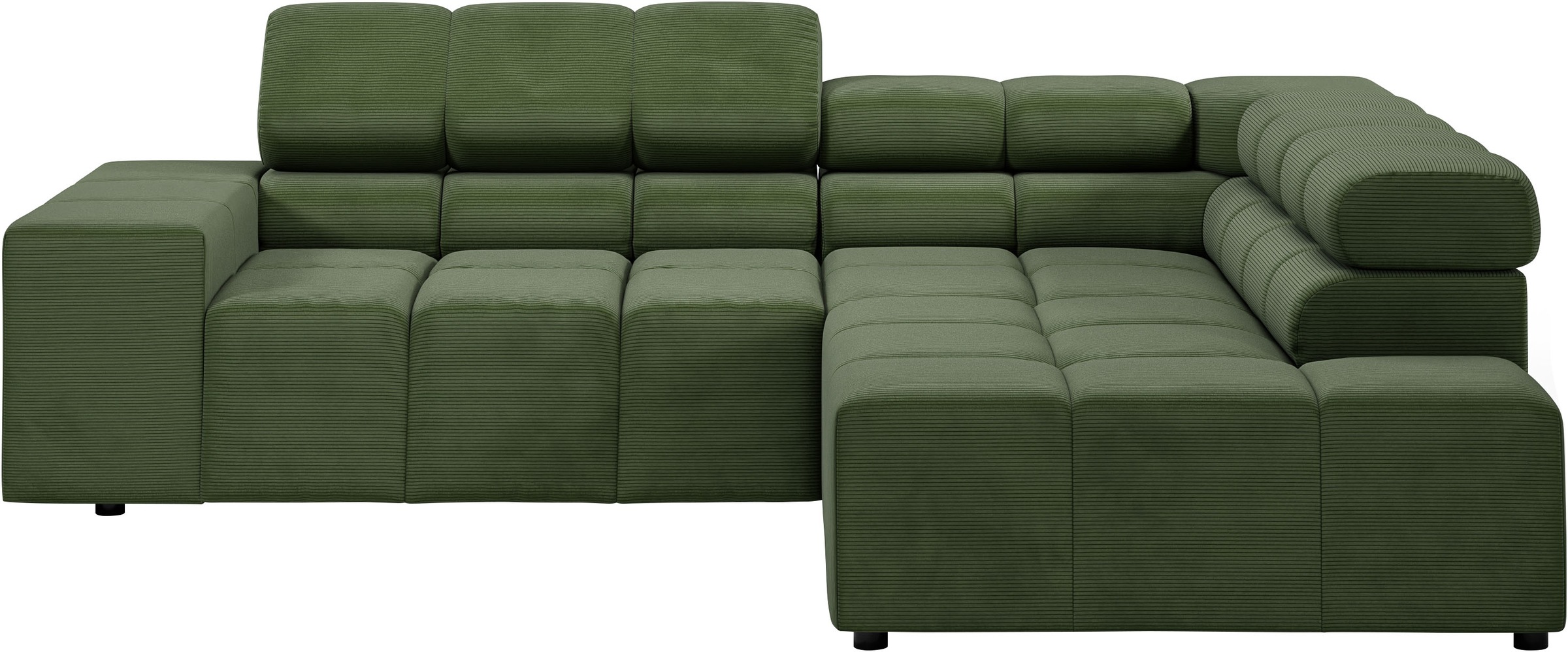 INOSIGN Ecksofa »Ancona, incl. Kopfteilverstellung + 3 Zierkissen, L-Form, bequem«, wahlweise motorische Sitztiefenverstellung, B/T(H: 249/215/70 cm