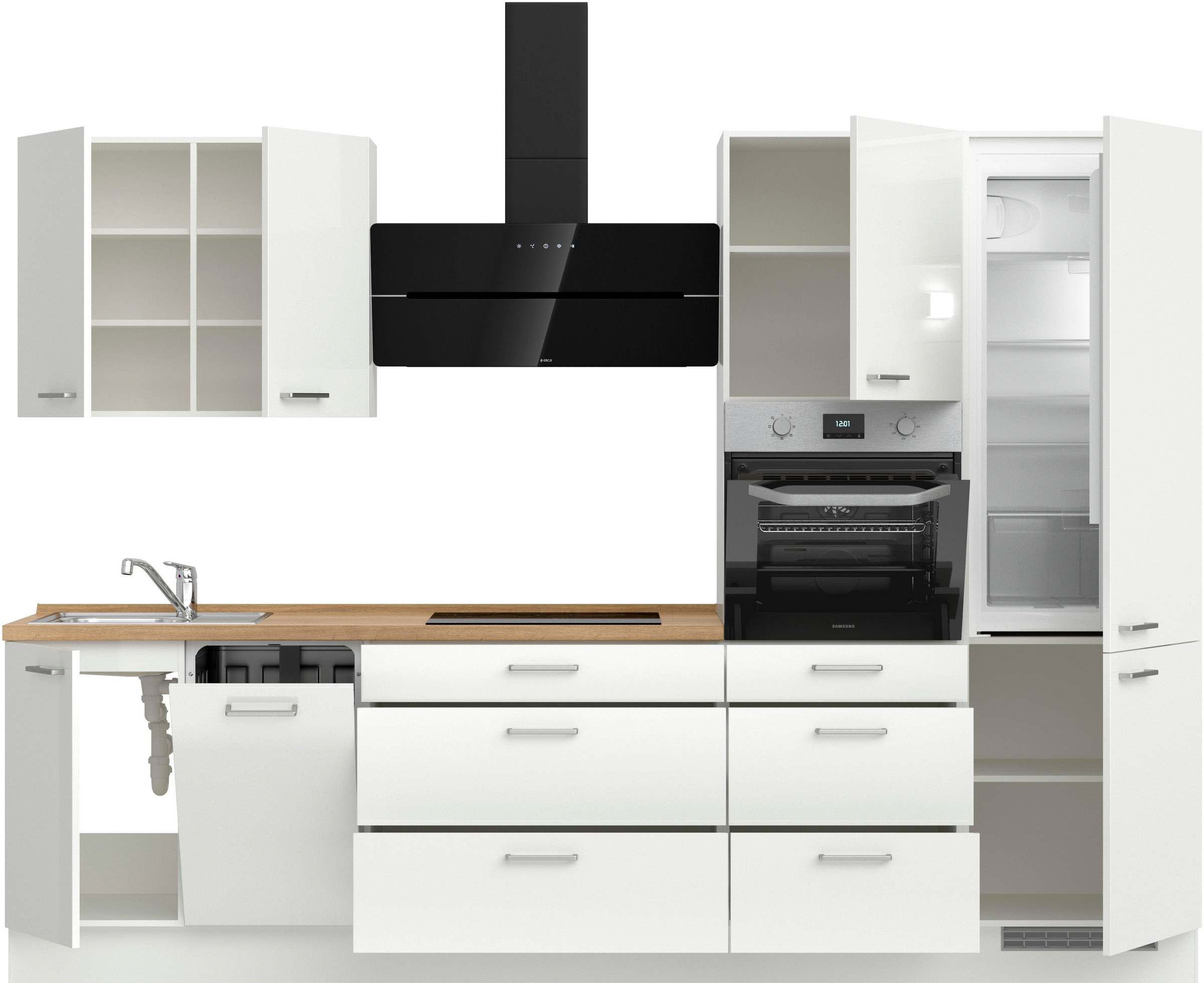 nobilia® Küchenzeile »"Flash II"«, vormontiert, Ausrichtung wählbar, Breite 300 cm, wahlw. mit E-Geräten