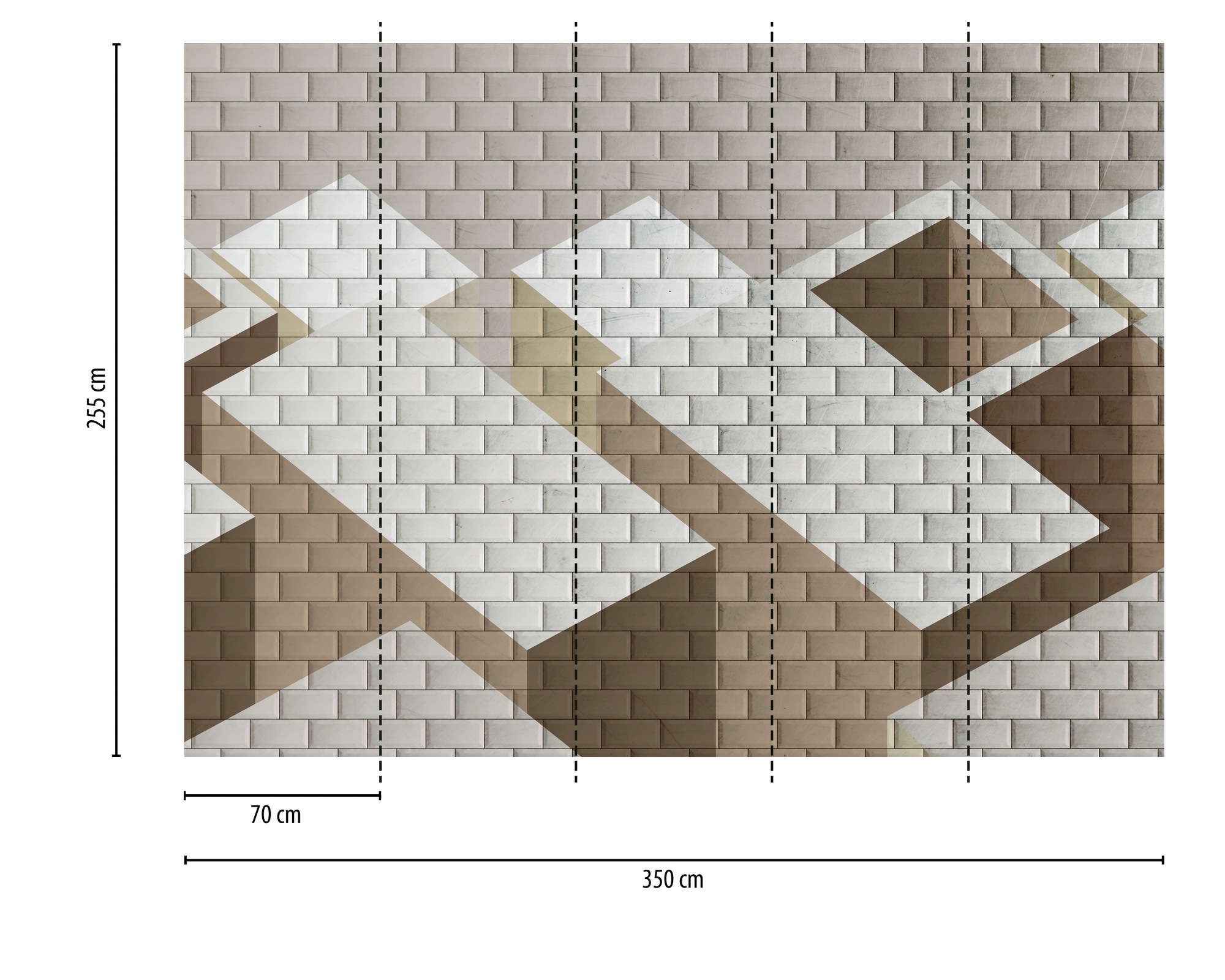 A.S. Création Vliestapete »Geometrische 3D-Tapete Beige Braun Weiß Backstein« matt strukturiert