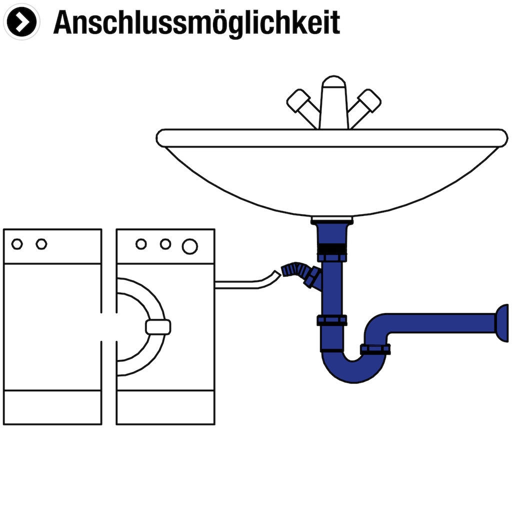 CORNAT Siphon »1 1/4 Zoll x 32 mm - Mit Geräteanschluss & Ablaufventil«