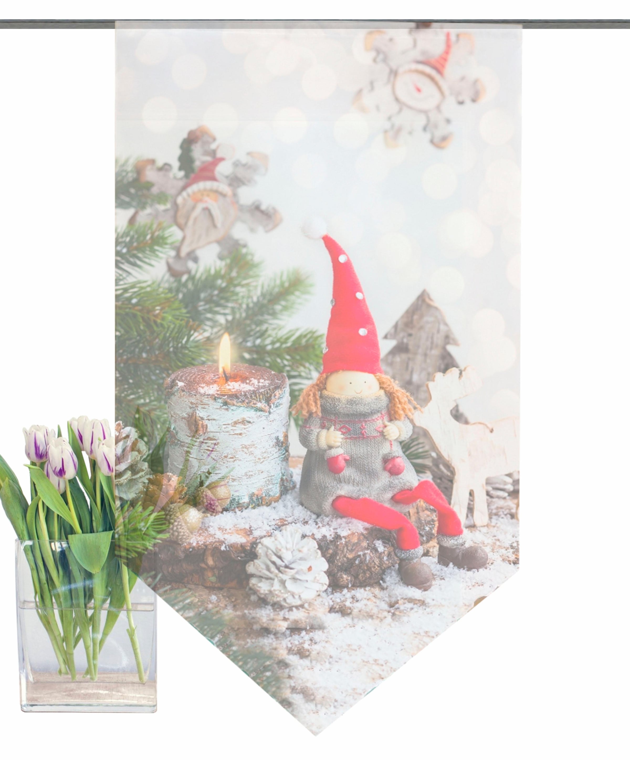 HOME WOHNIDEEN Scheibengardine »WEIHNACHTSWICHTEL«, (1 80x40 und HxB: St.), schnell bequem bestellen