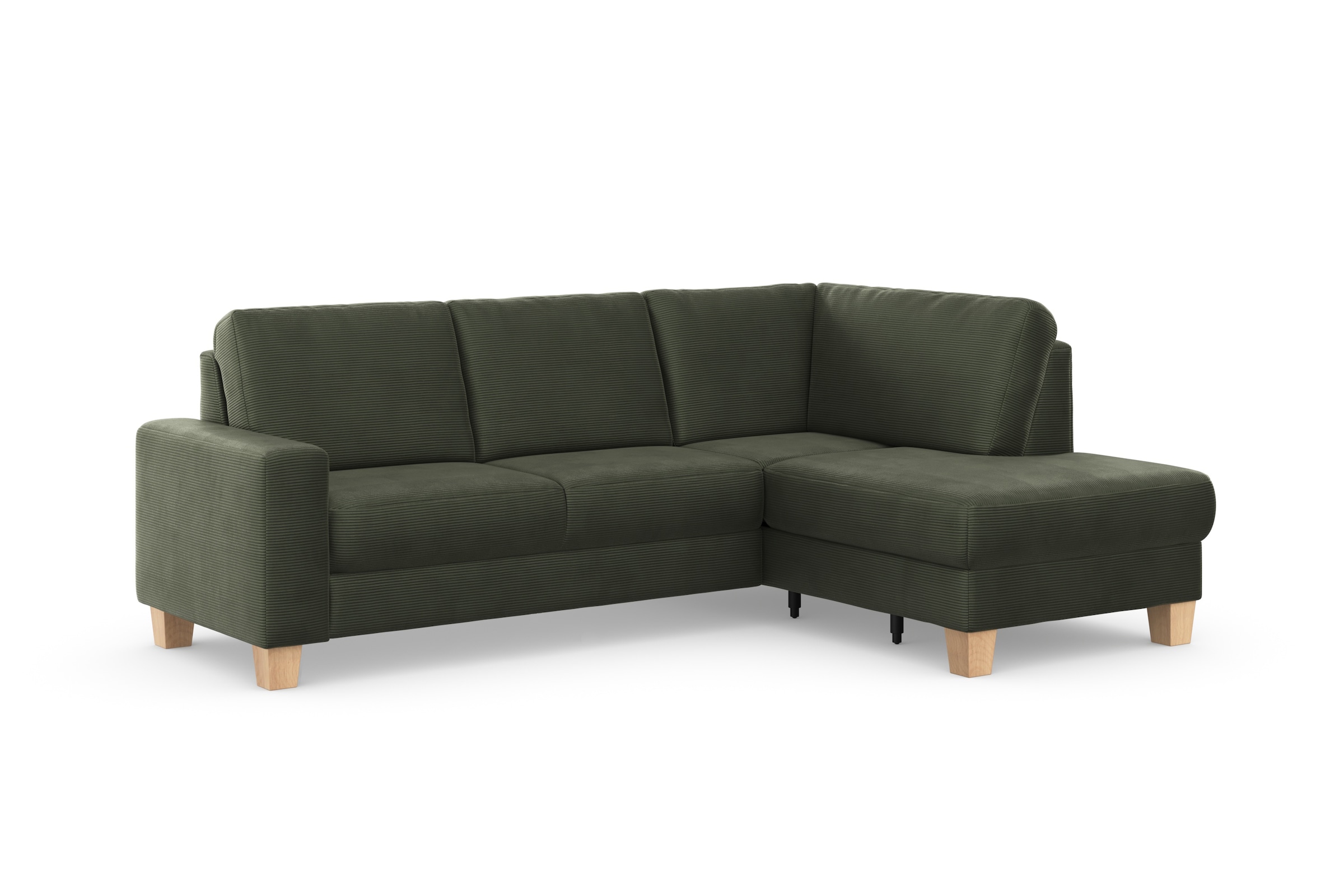 Home affaire Ecksofa »Summer L-Form«, mit Ottomane, wahlweise mit Bettfunktion und Bettkasten, Cord-Bezug