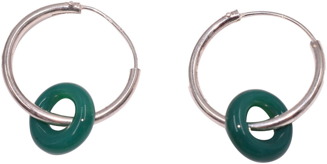 Firetti Paar Creolen »Multipack Schmuck Geschenk Silber 925 Ohrschmuck Ohrringe«, (Set, 10 tlg.), Made in Germany - mit Achat, Sodalith - Einhänger abnehmbar