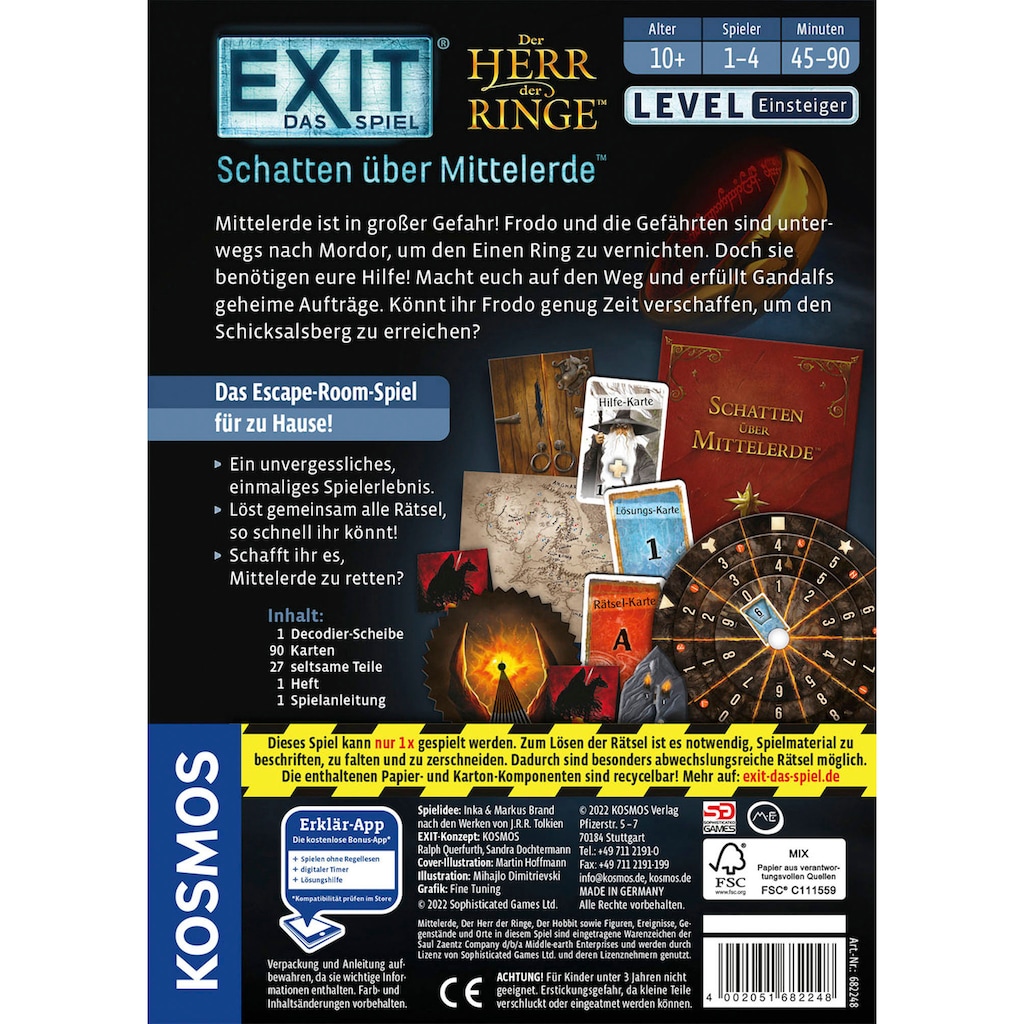 Kosmos Spiel »EXIT, Das Spiel, Schatten über Mittelerde™«